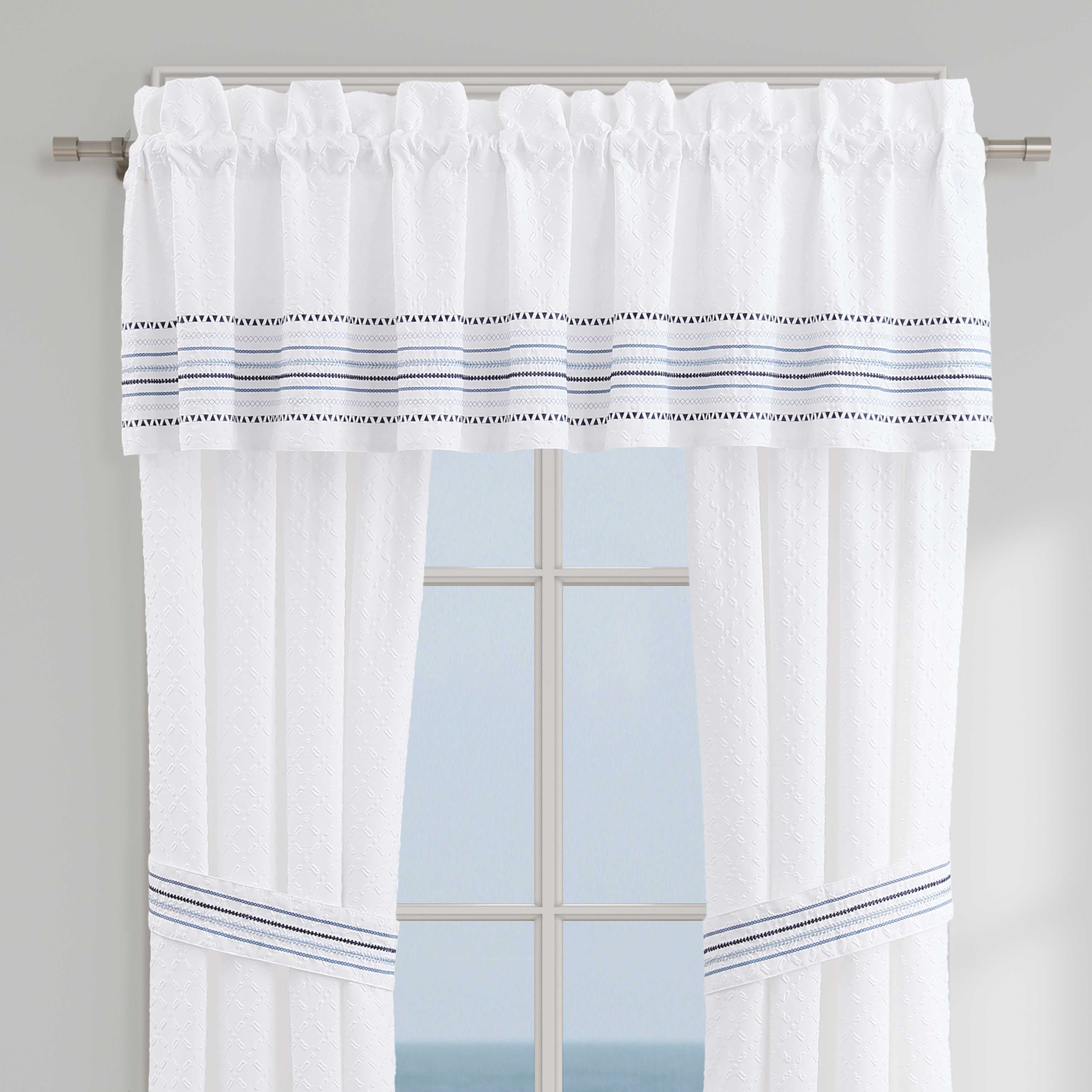 Bayside Blue Straight Window Valance Window Valances By J. Queen New York