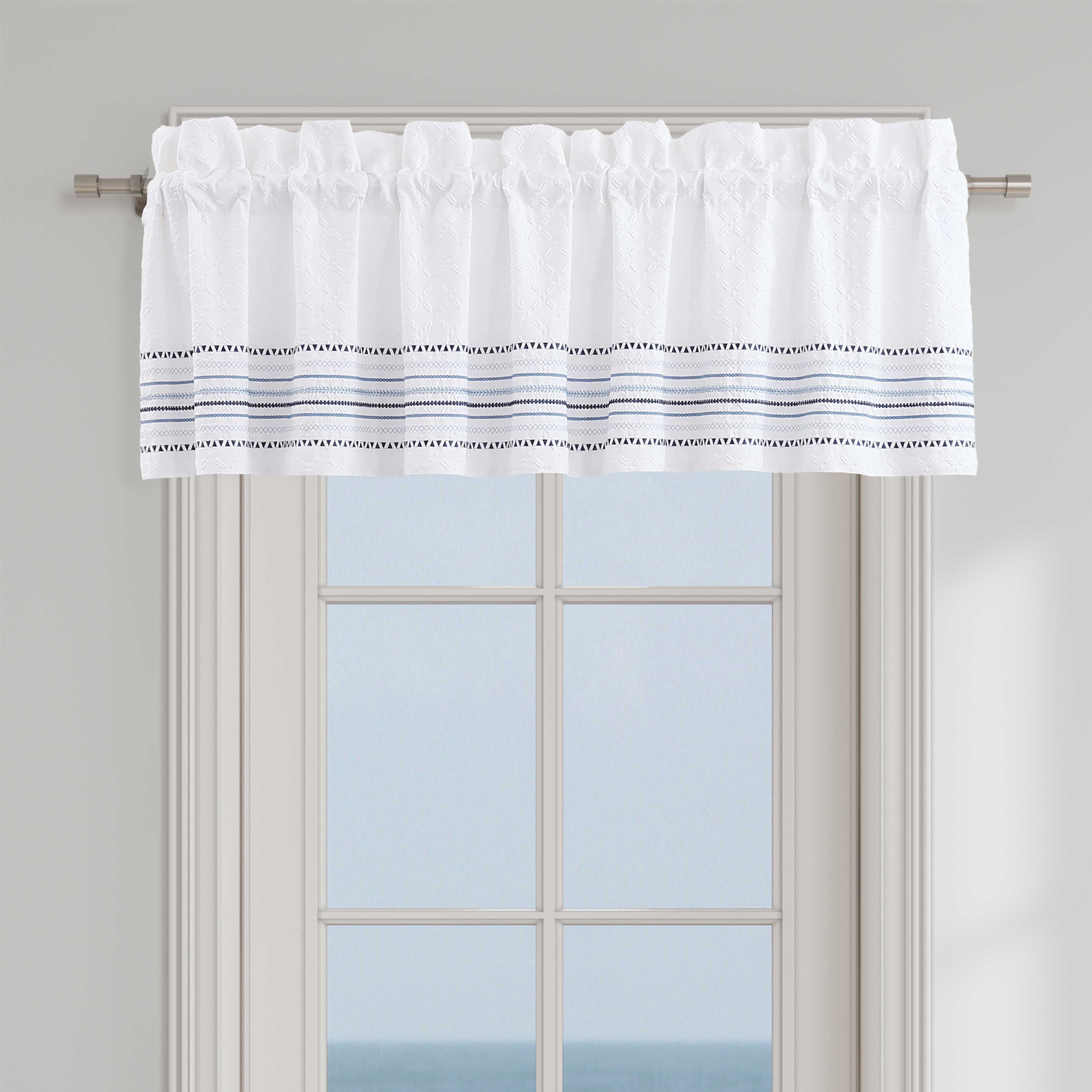 Bayside Blue Straight Window Valance Window Valances By J. Queen New York