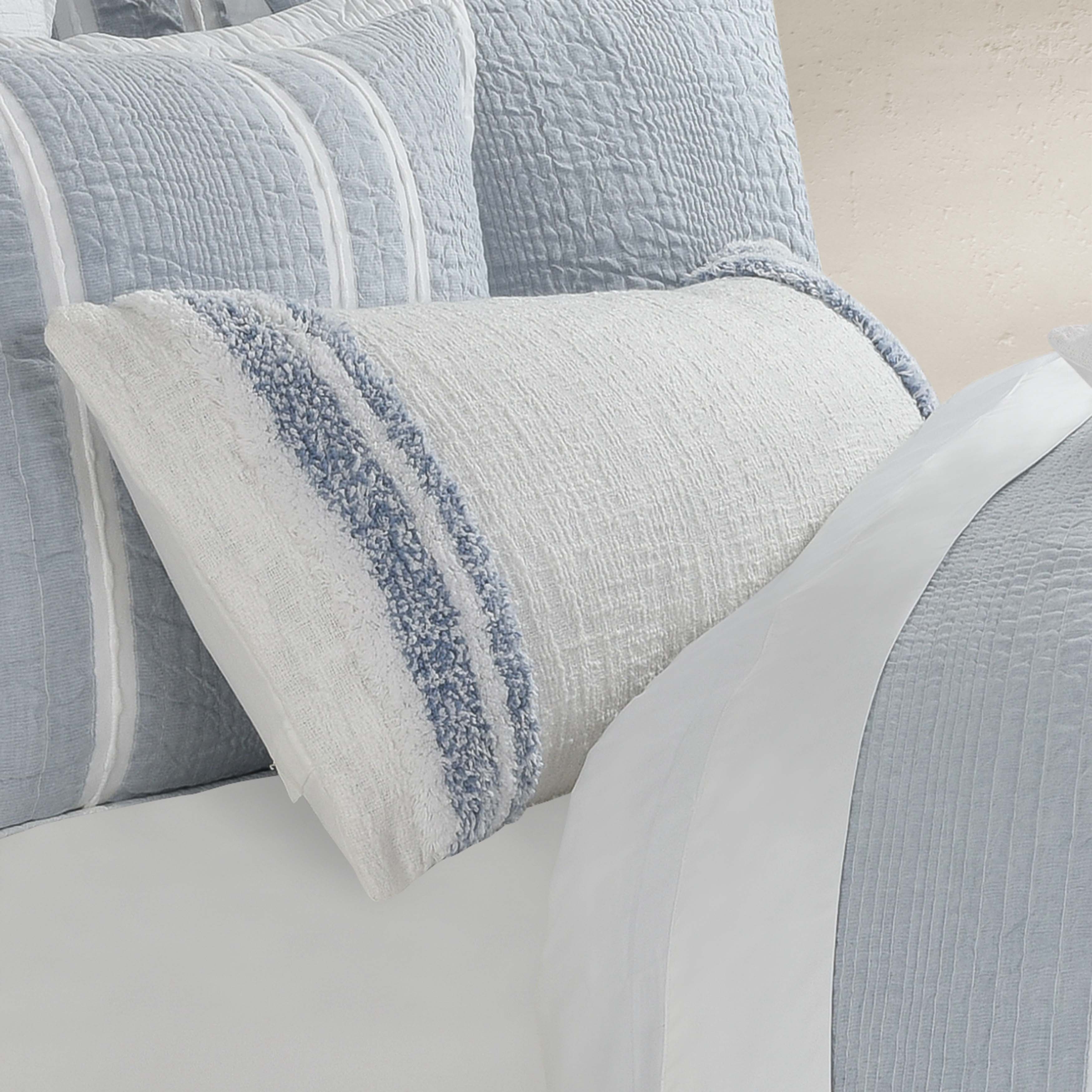 Beachwood Sky Blue Lumbar Decorative Pillow 40" x 14" Throw Pillows By J. Queen New York