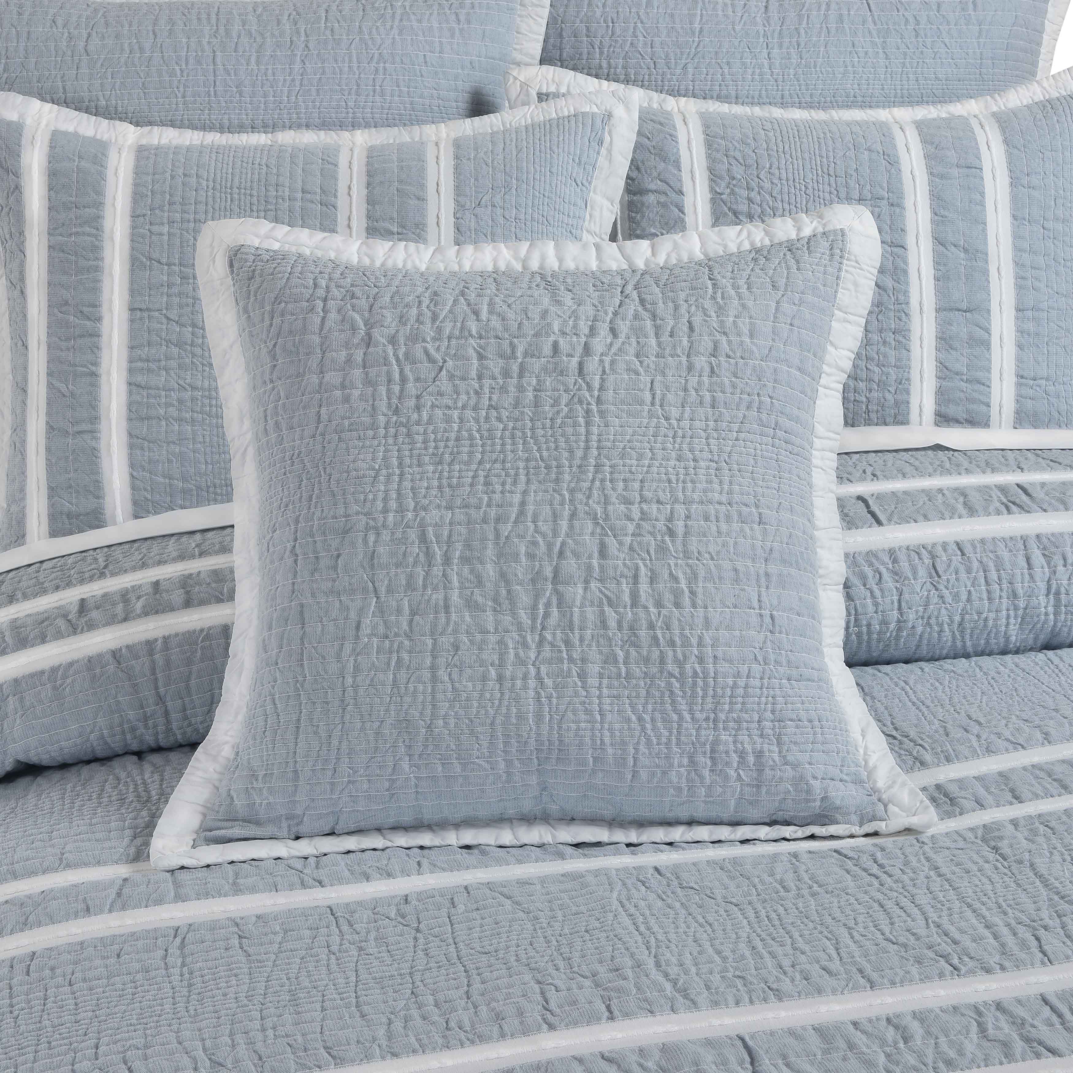 Beachwood Sky Blue Square Decorative Pillow Cover 20" x 20" Throw Pillows By J. Queen New York