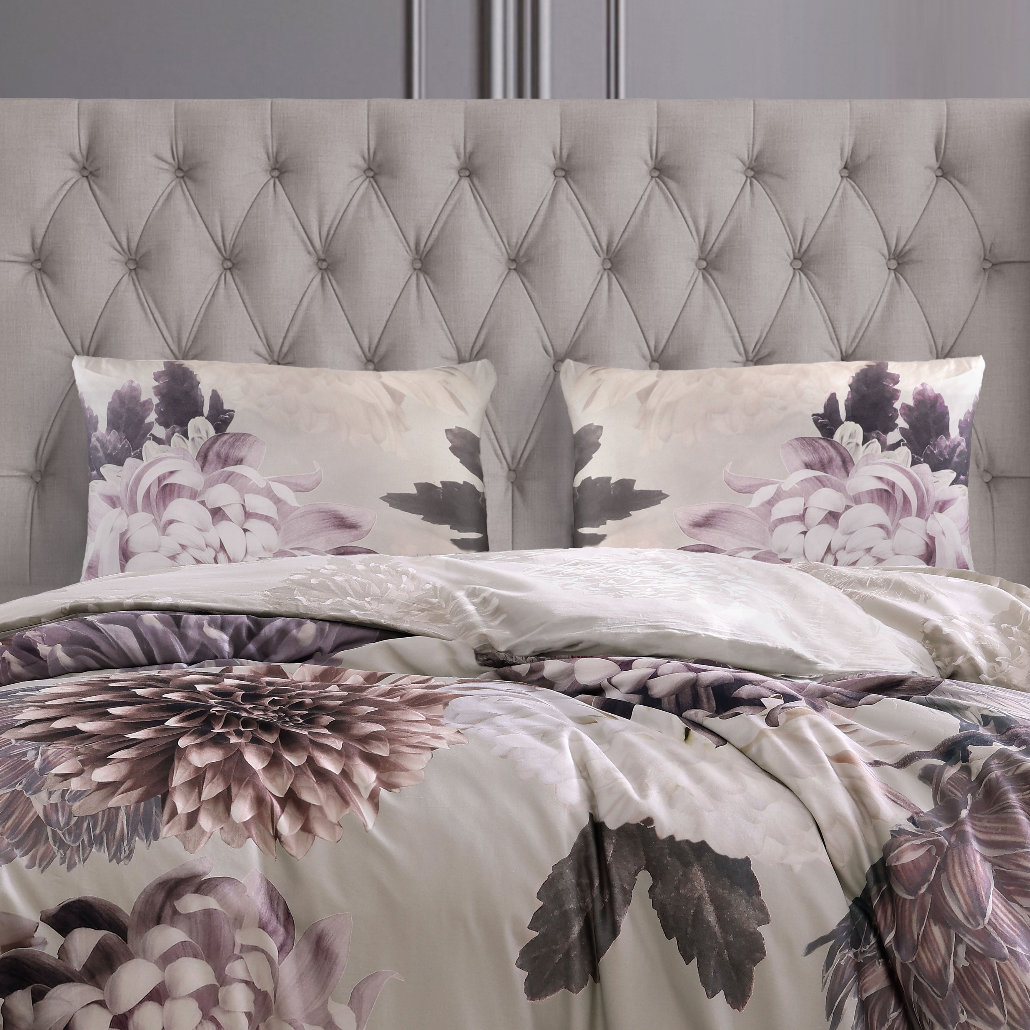 Bebejan Dahlia Purple 3 Piece Reversible Duvet Cover Set- Final Sale Duvet Covers By US Office - Latest-bedding