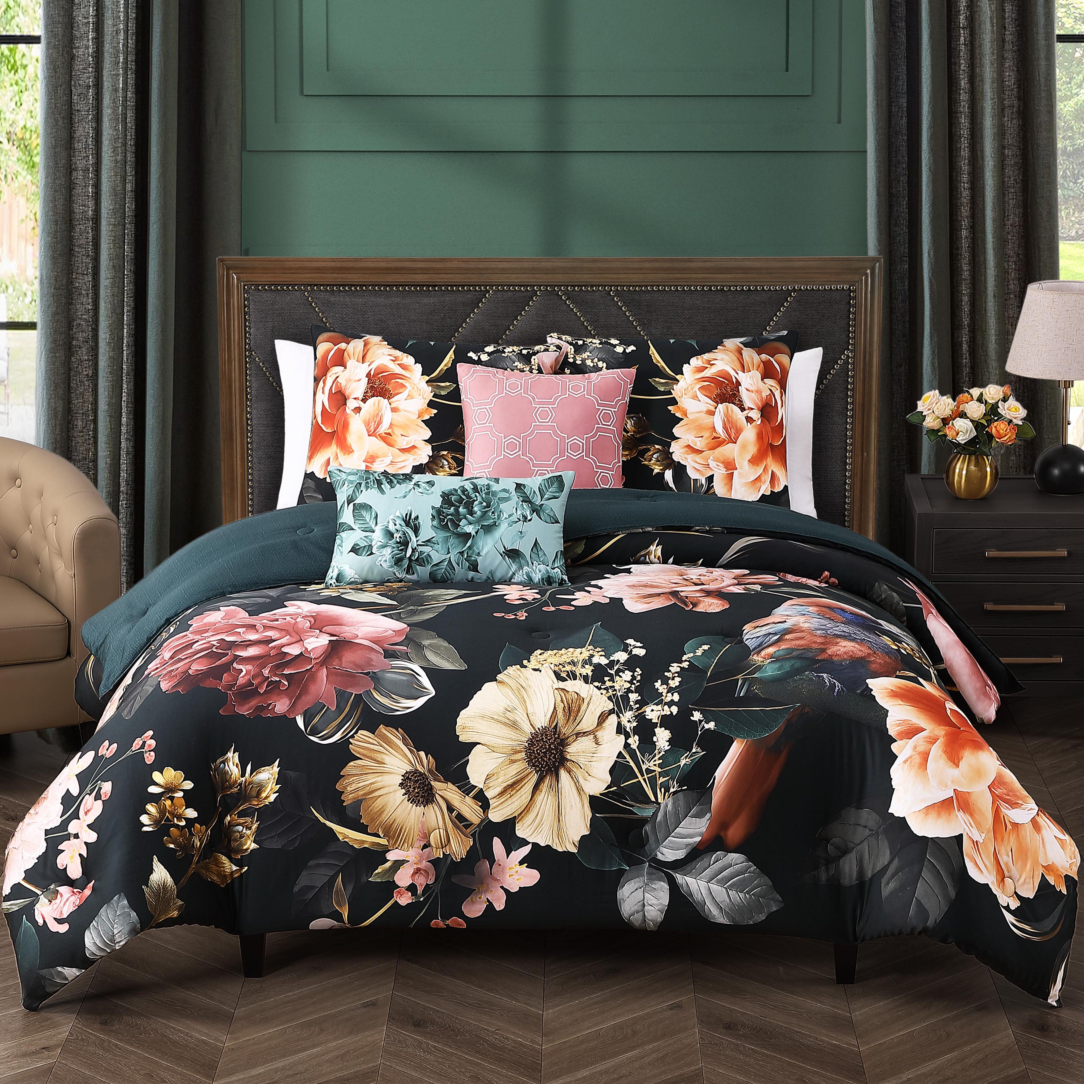 Bebejan Botanical Birds 5 Piece Reversible Comforter Set Comforter Sets By Bebejan®