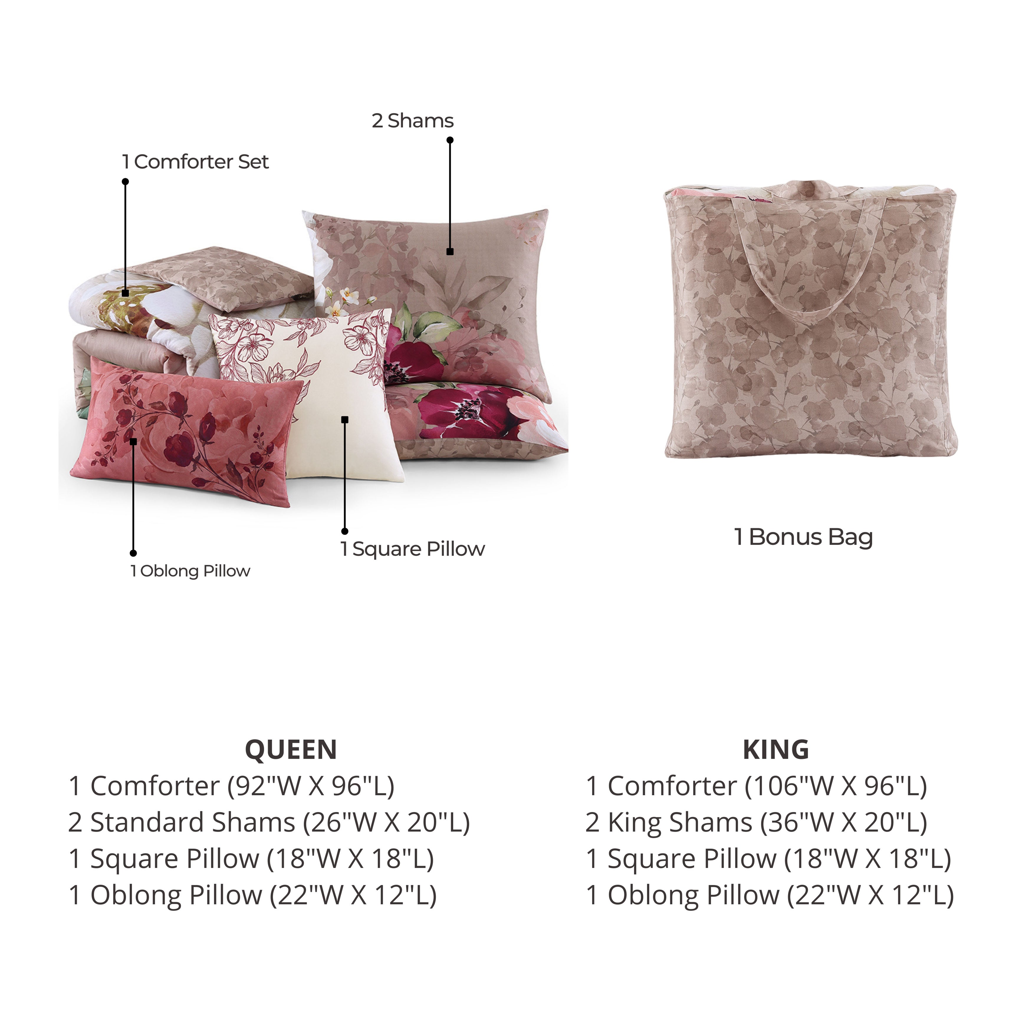 Bebejan Florence 5 Piece Reversible Comforter Set Comforter Sets By Bebejan®