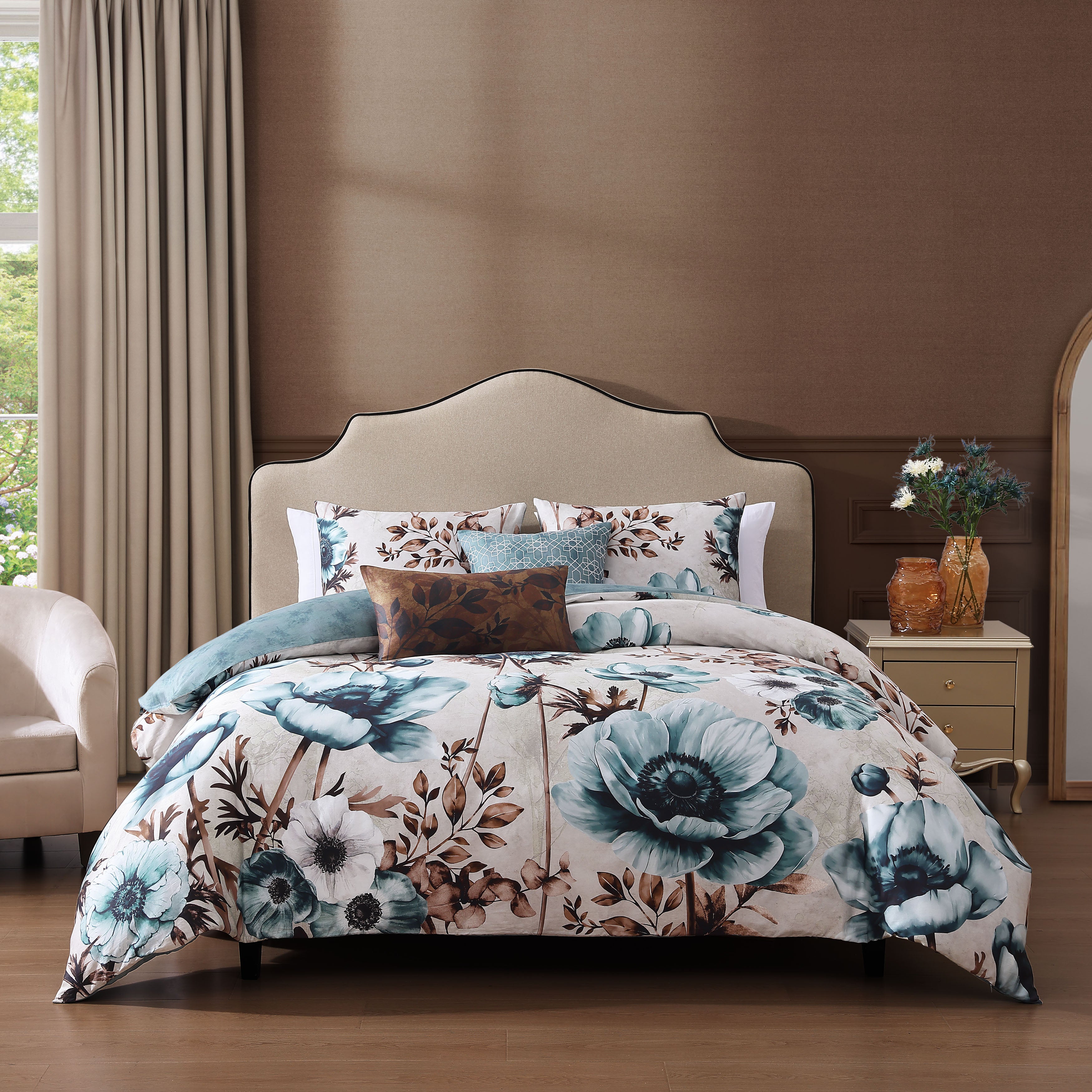 Bebejan Flowers in the Mist 5 Piece Reversible Comforter Set Comforter Sets By Bebejan®