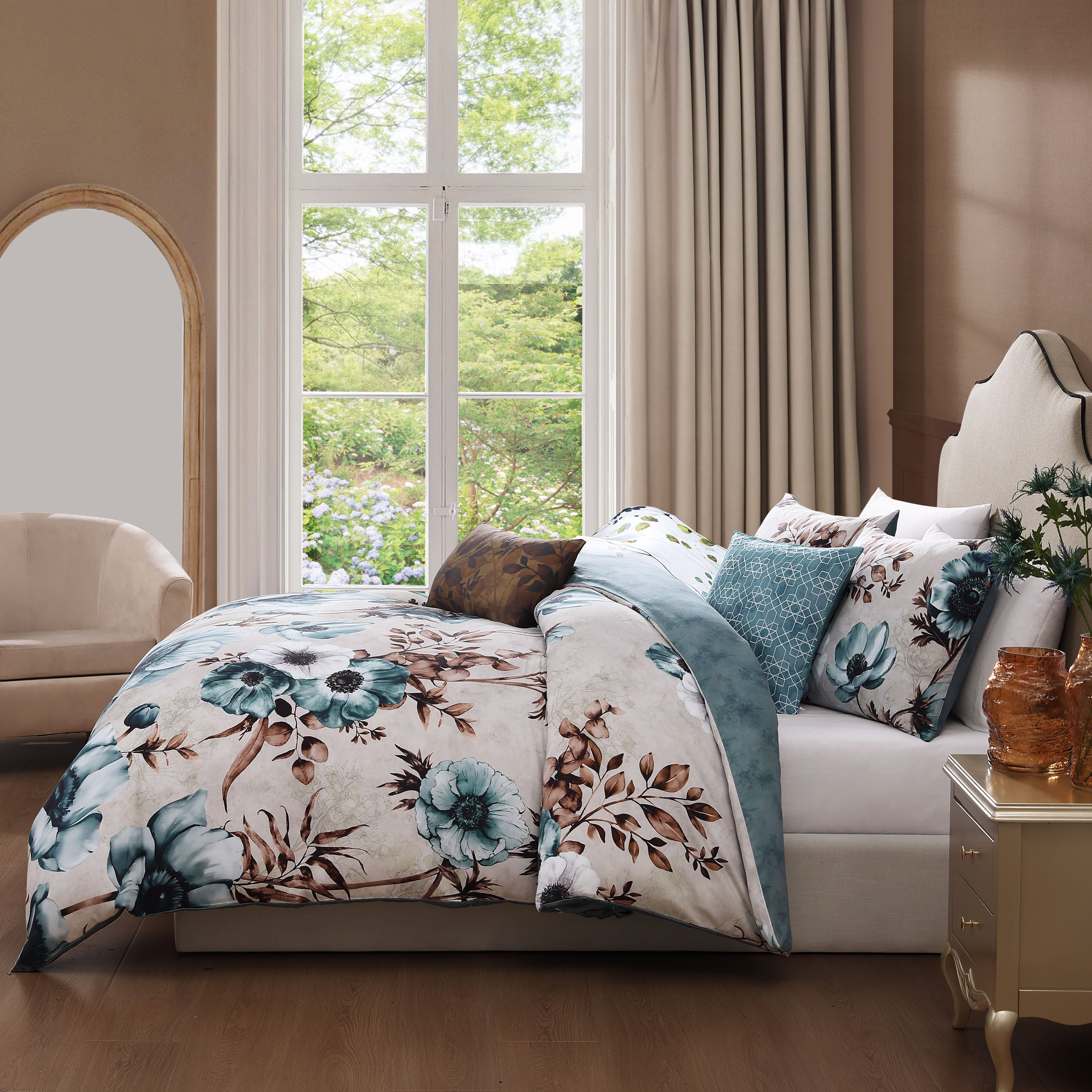 Bebejan Flowers in the Mist 5 Piece Reversible Comforter Set Comforter Sets By Bebejan®