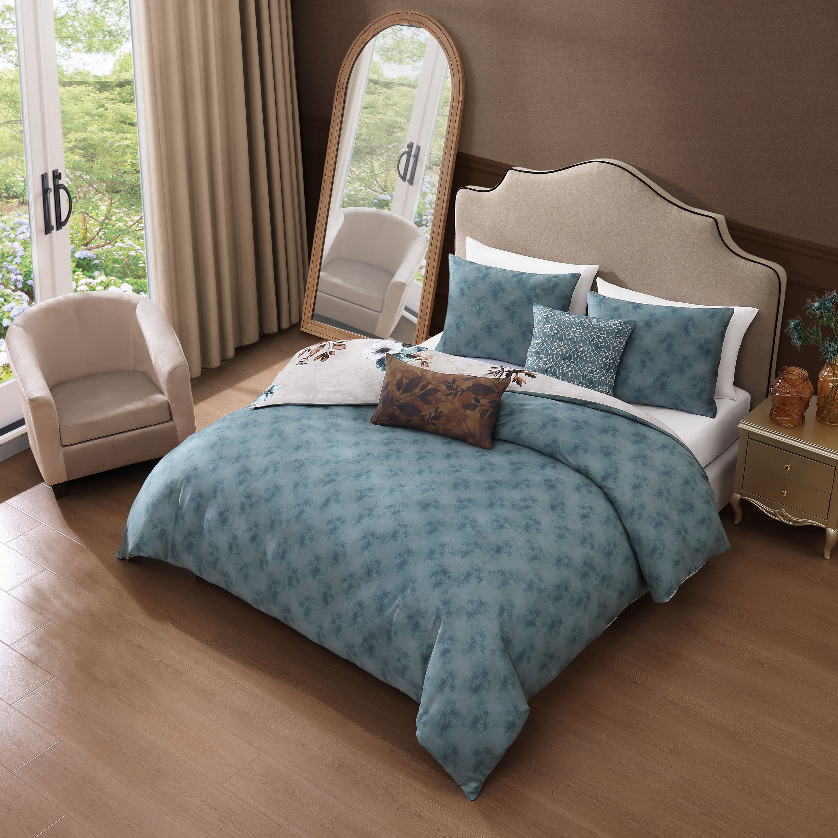 Bebejan Flowers in the Mist 5 Piece Reversible Comforter Set Comforter Sets By Bebejan®