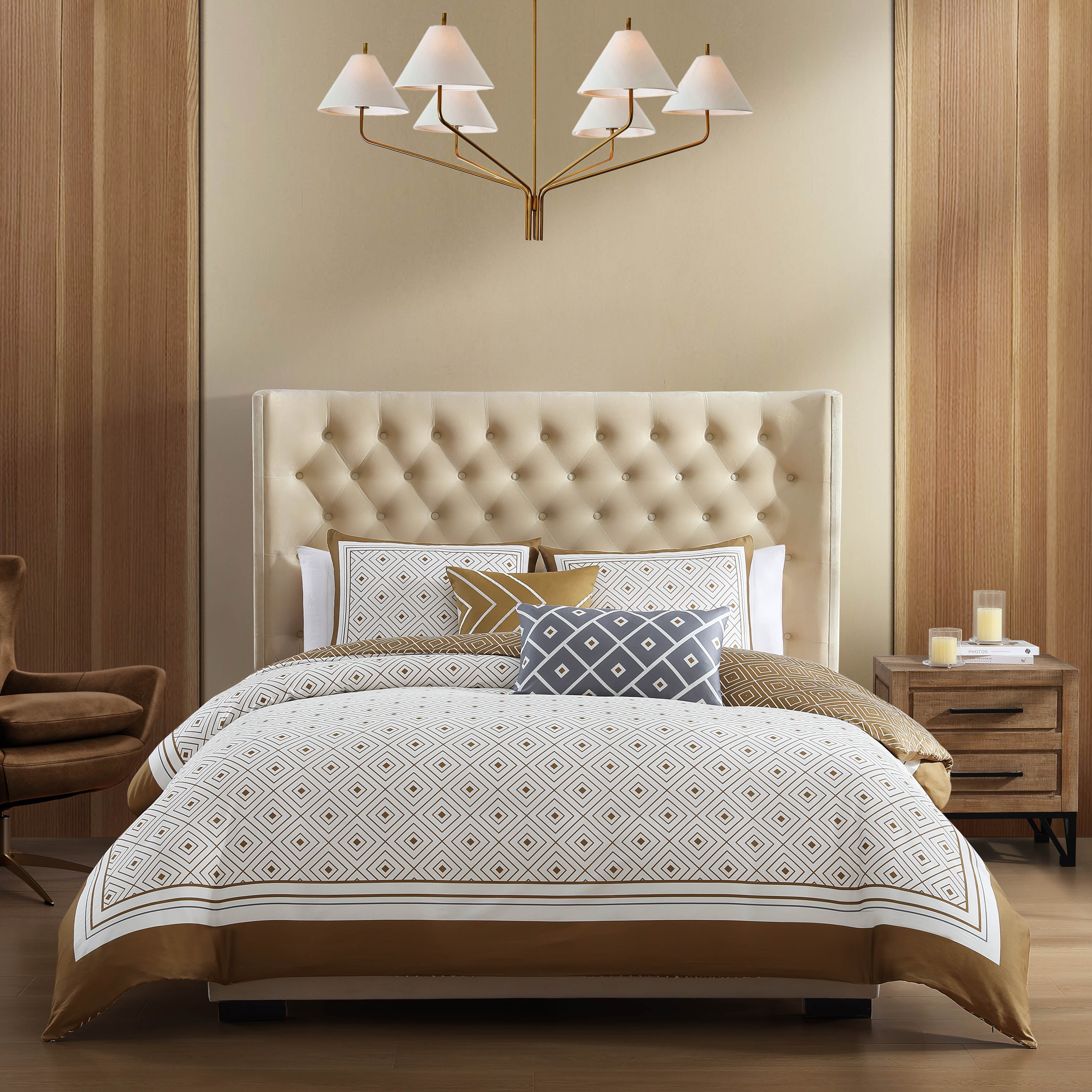 Bebejan Geometric Latte 5 Piece Reversible Comforter Set Comforter Sets By Bebejan®