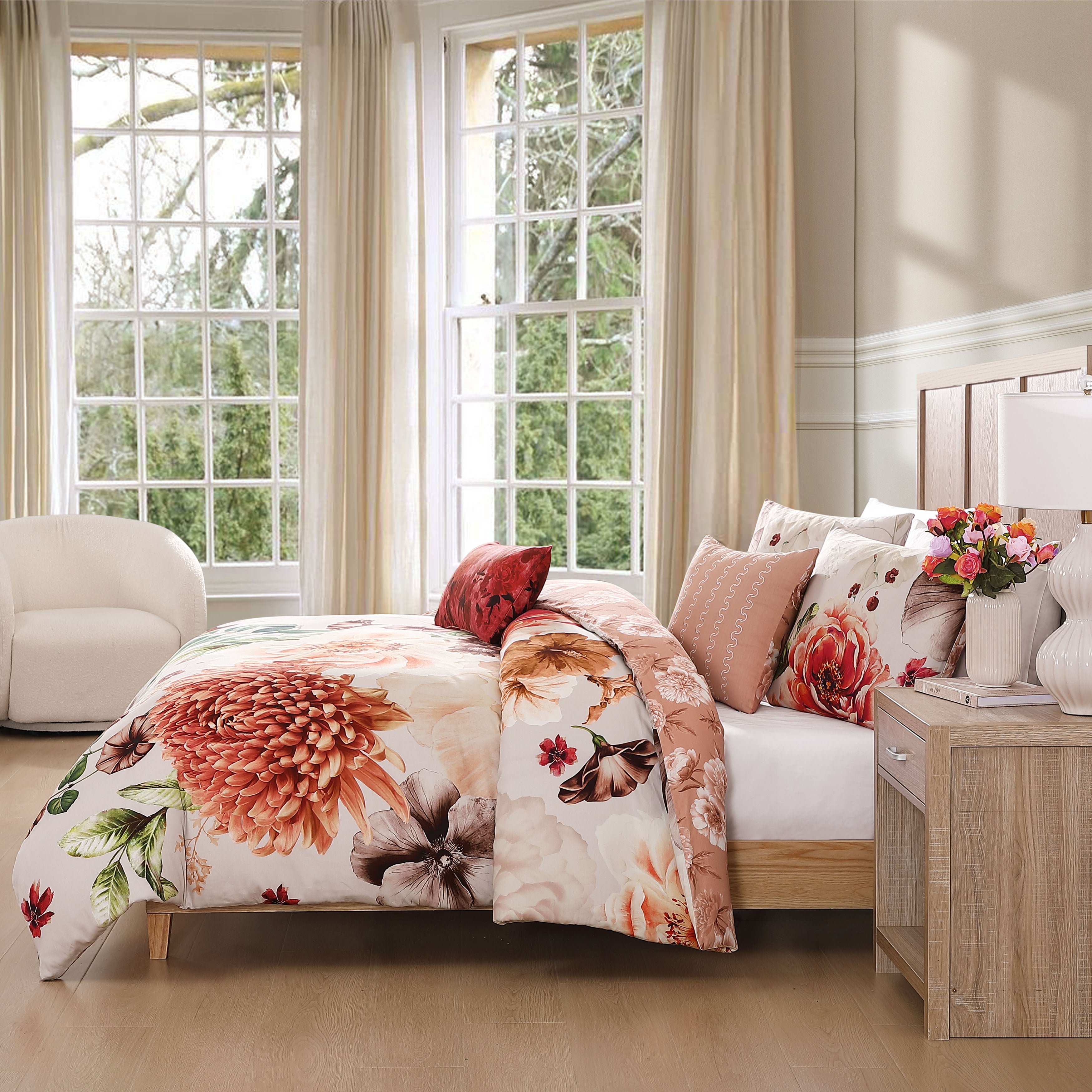 Bebejan Hazy Blossom 5 Piece Reversible Comforter Set Comforter Sets By Bebejan®