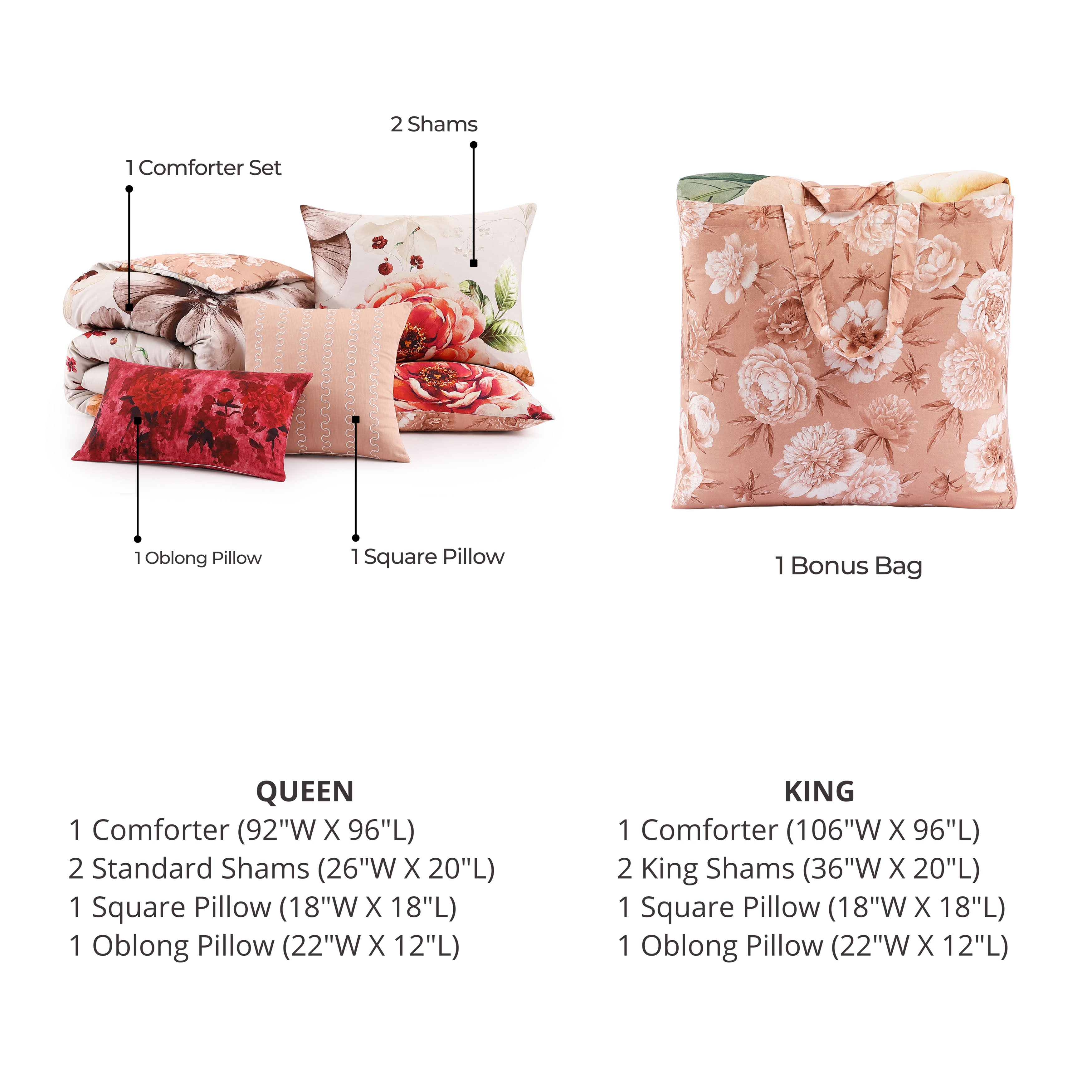 Bebejan Hazy Blossom 5 Piece Reversible Comforter Set Comforter Sets By Bebejan®