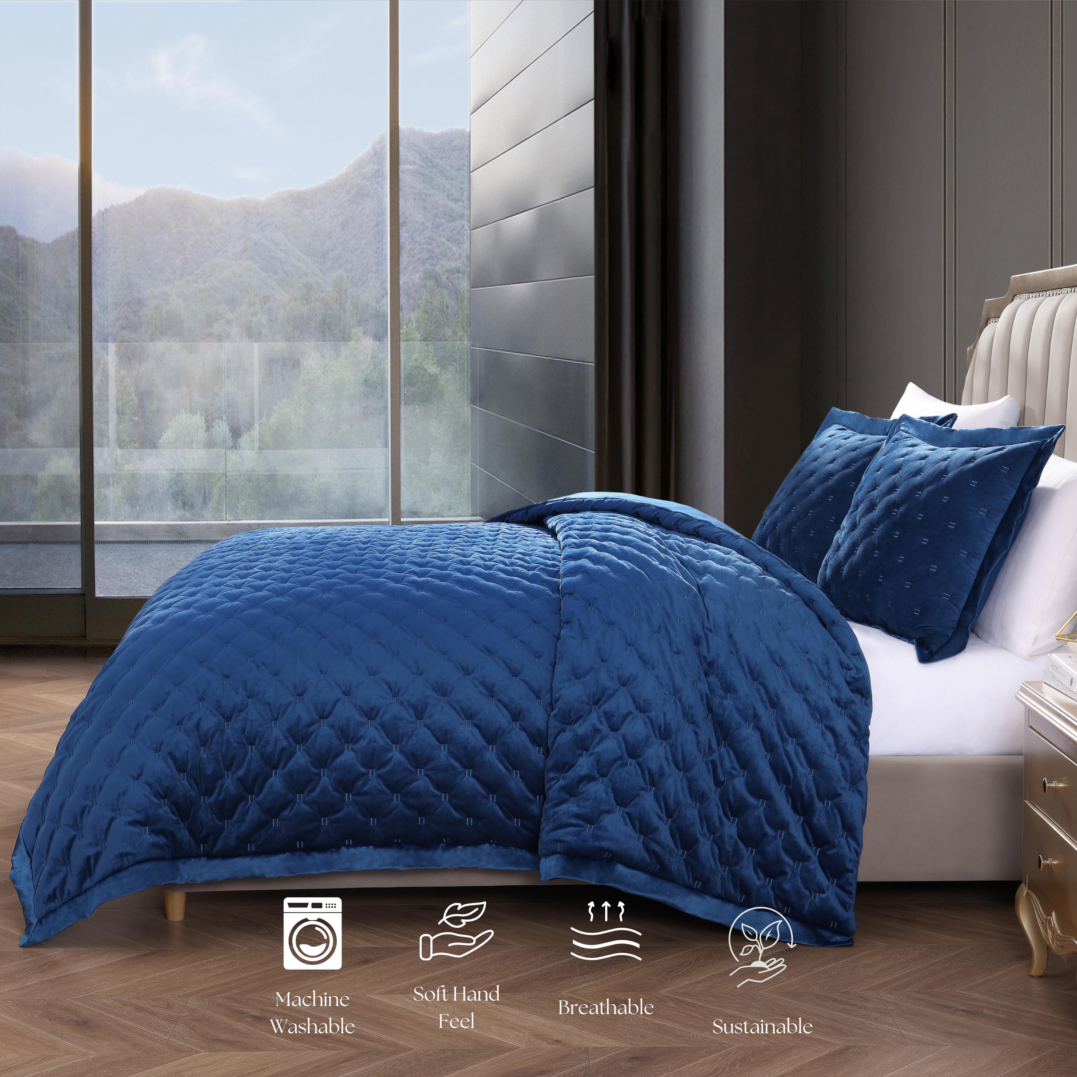 Bebejan 3 Piece Velvet Comforter Set Comforter Sets By Bebejan®