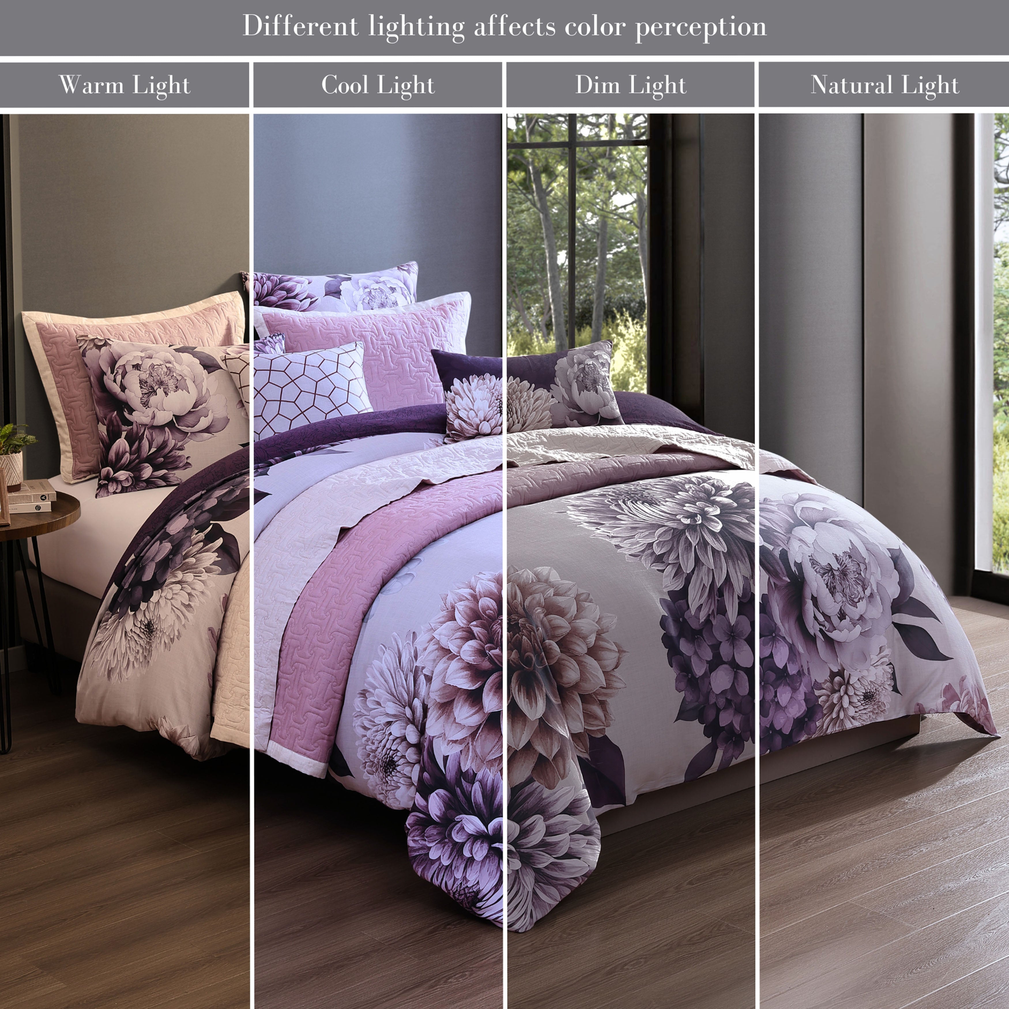 Bebejan Plum Petal 8 Piece Reversible Comforter & Coverlet Set Comforter Sets By Bebejan®