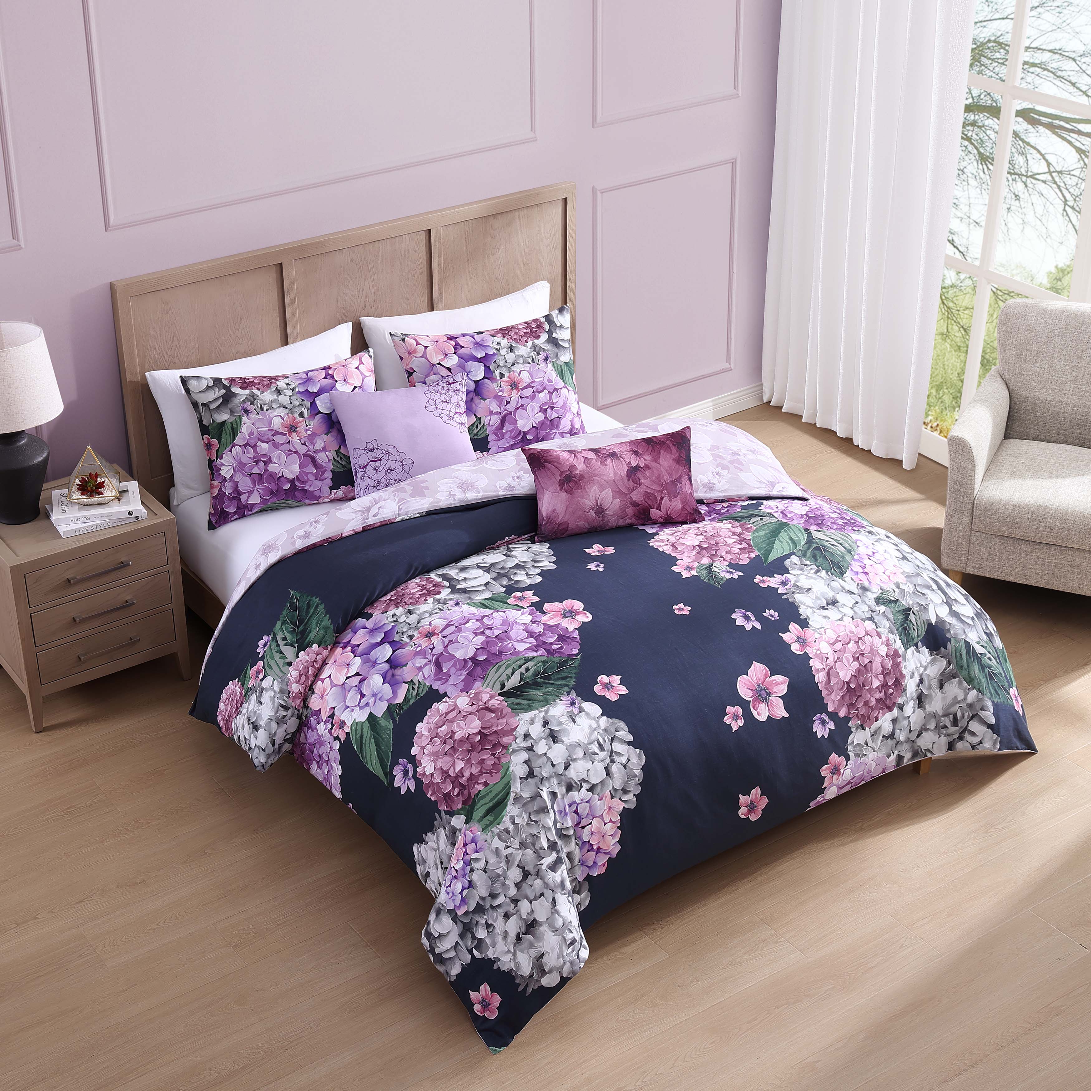Bebejan Purple Bliss 5 Piece Reversible Comforter Set Comforter Sets By Bebejan®