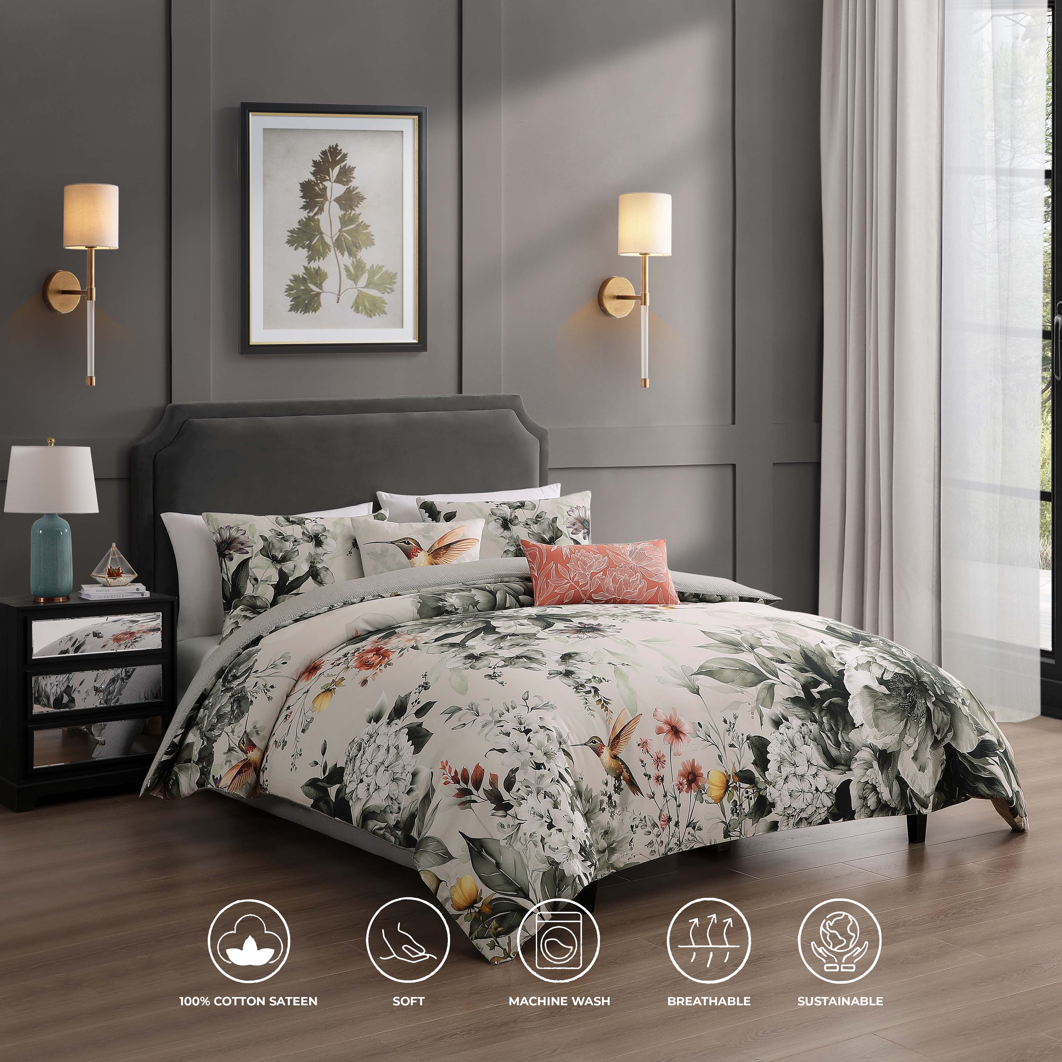Bebejan Vintage Bloom 5 Piece Reversible Comforter Set Comforter Sets By Bebejan®