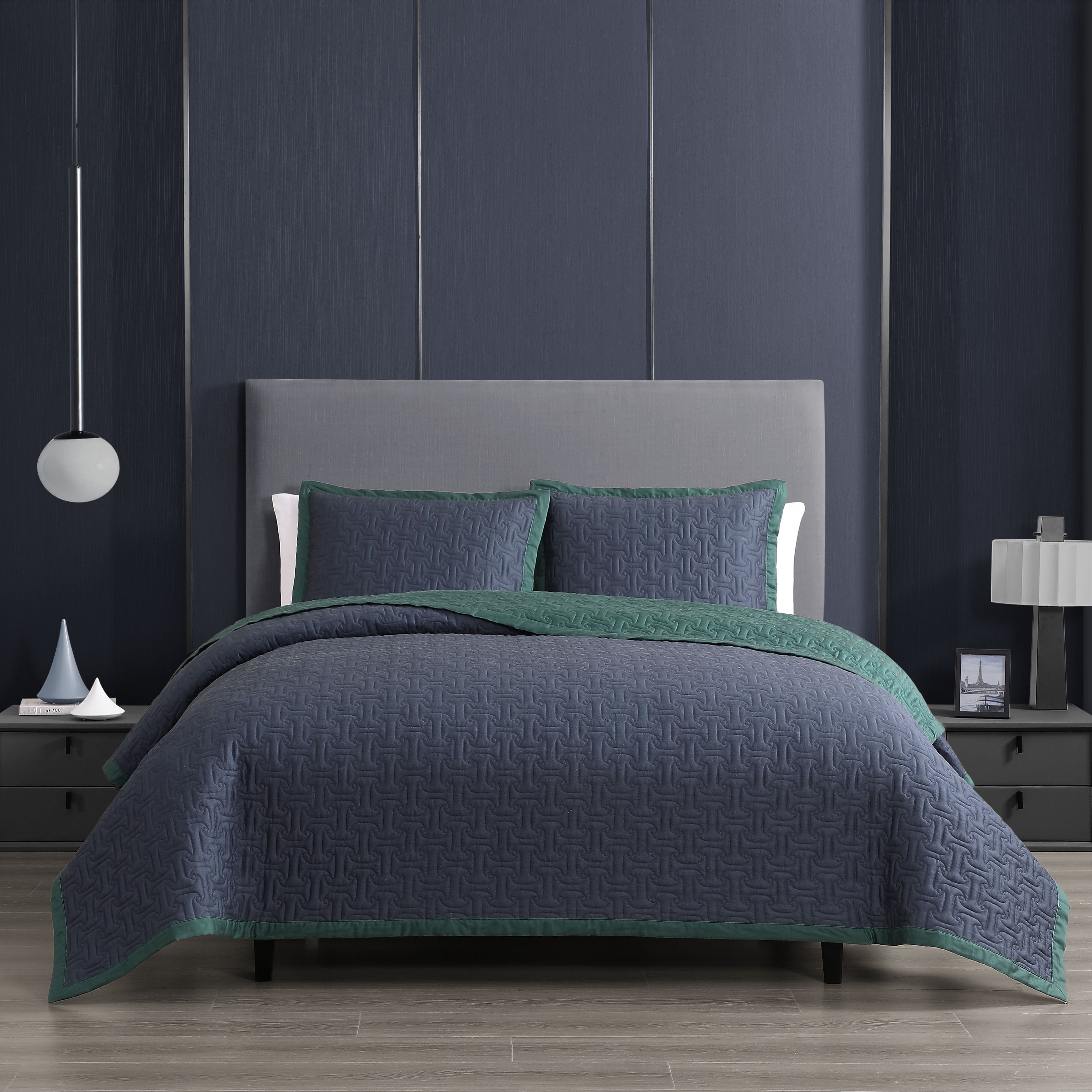 Bebejan 3 Piece Textured Quilted Coverlet Set