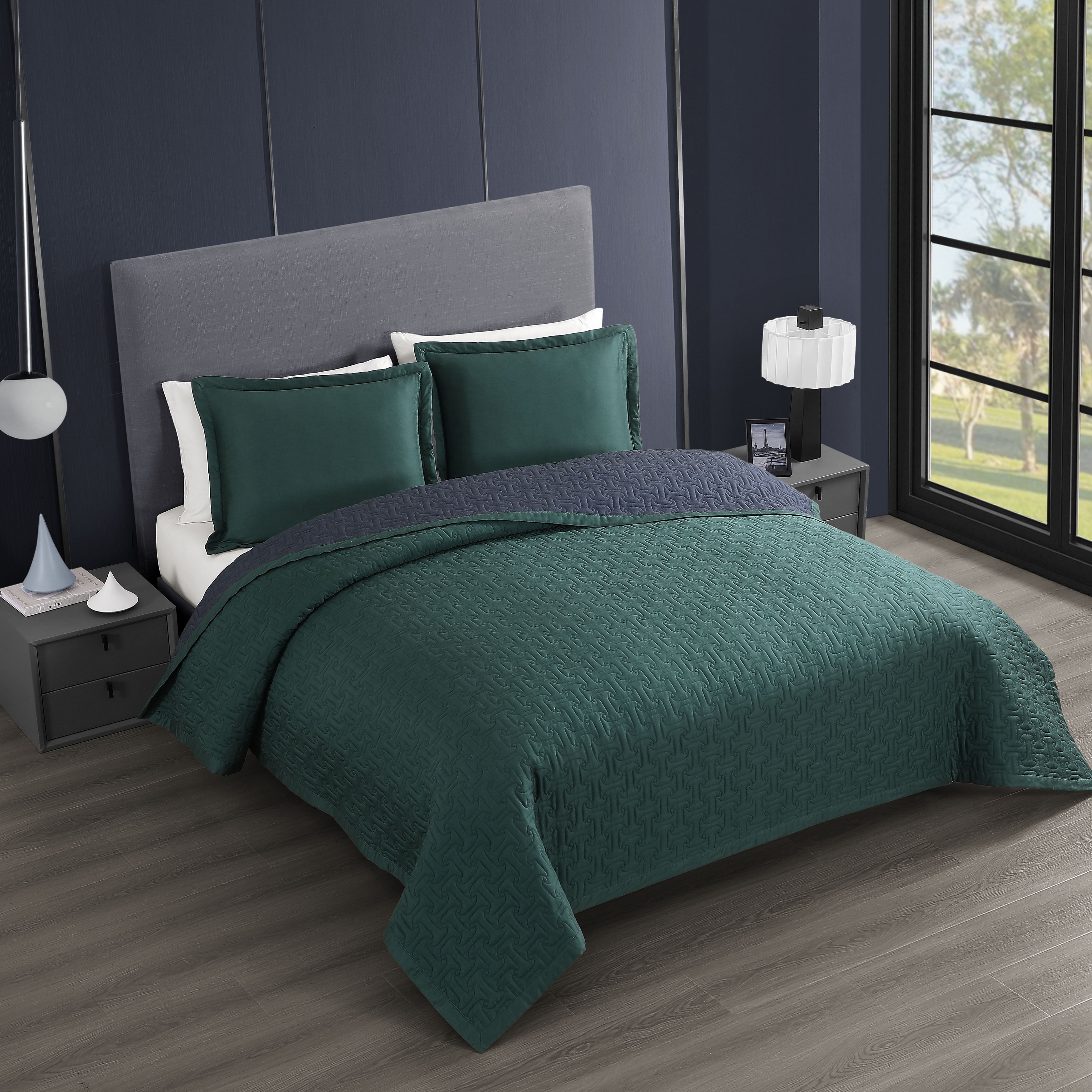 Bebejan 3 Piece Textured Quilted Coverlet Set