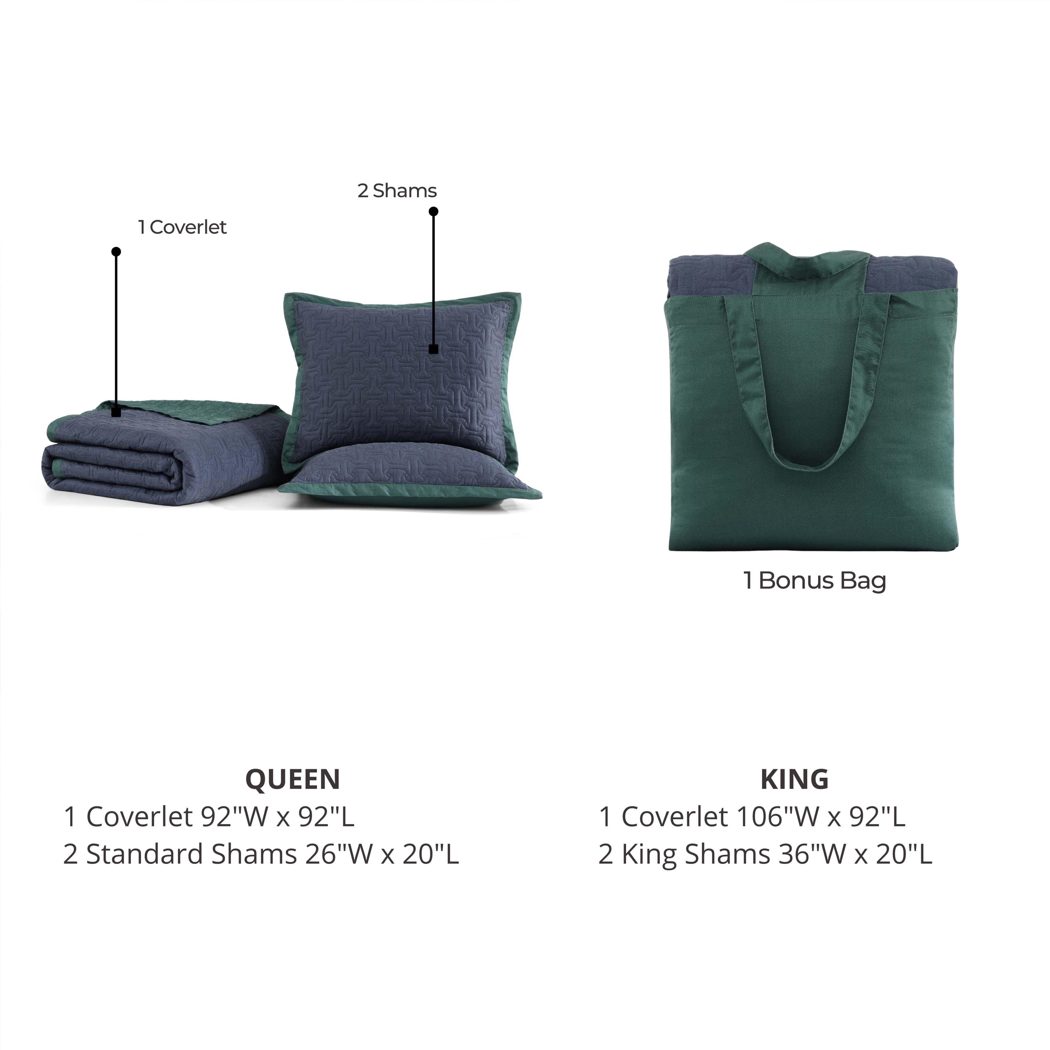 Bebejan 3 Piece Textured Quilted Coverlet Set