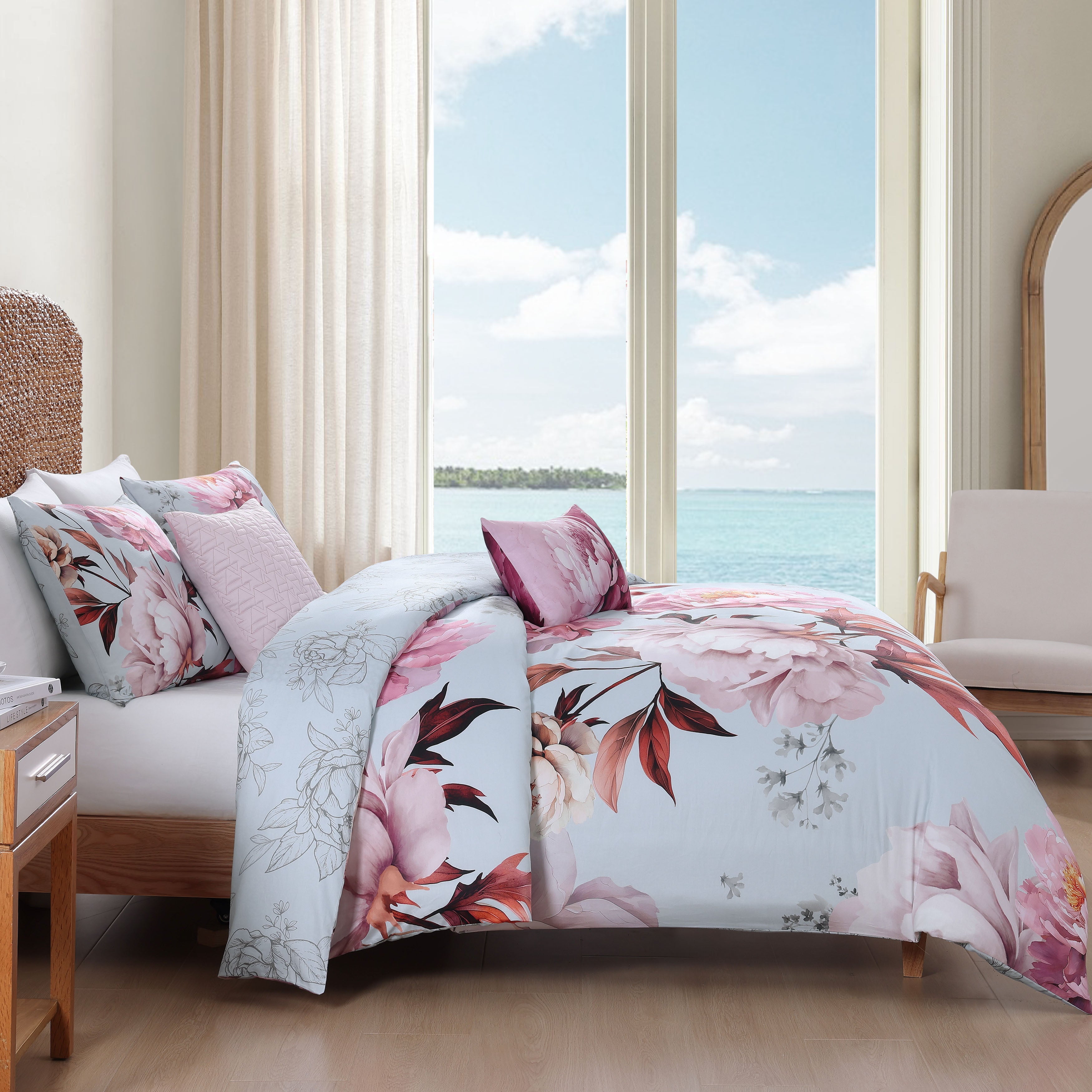 Bebejan Blooming Peonies 5 Piece Reversible Comforter Set Comforter Sets By Bebejan®