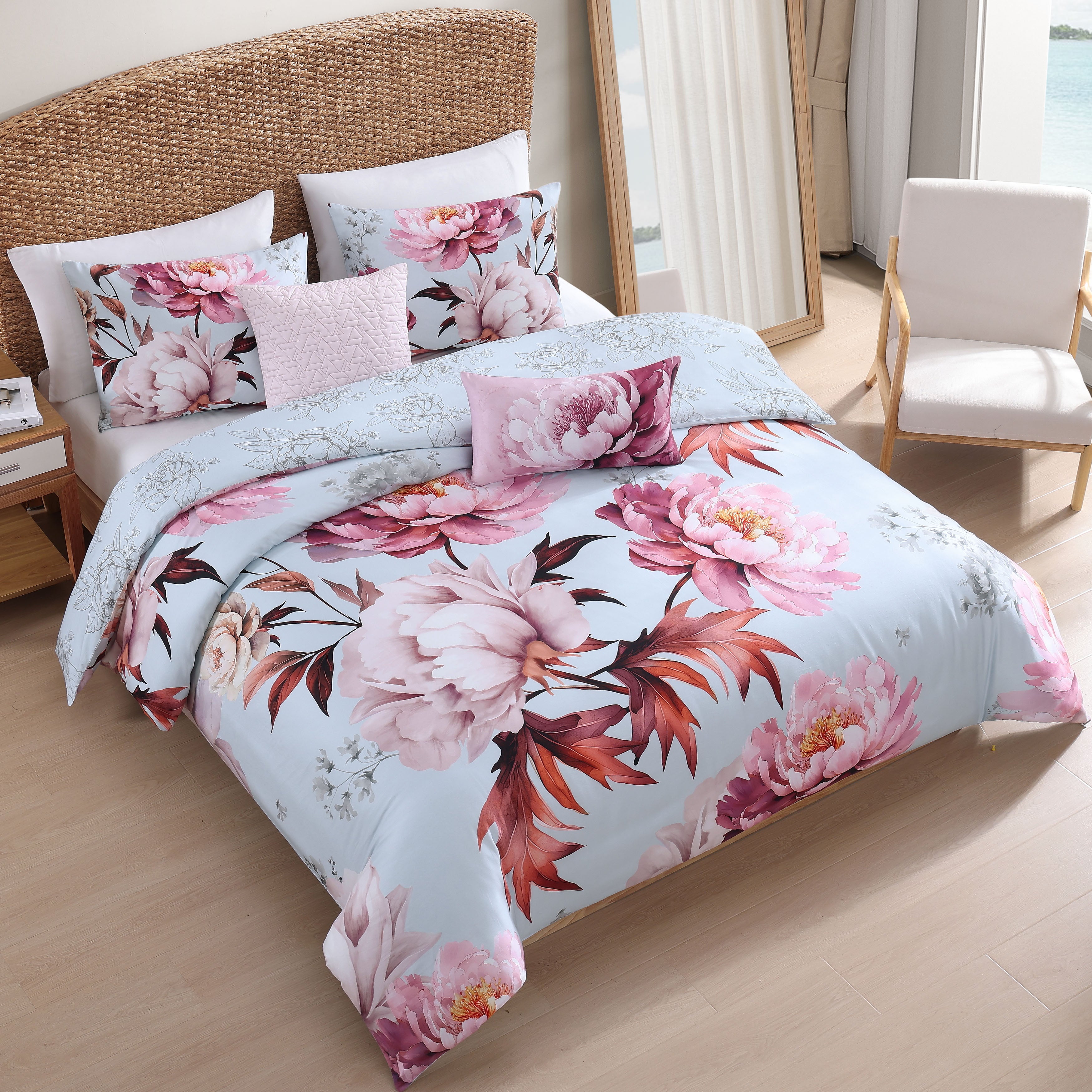 Bebejan Blooming Peonies 5 Piece Reversible Comforter Set Comforter Sets By Bebejan®