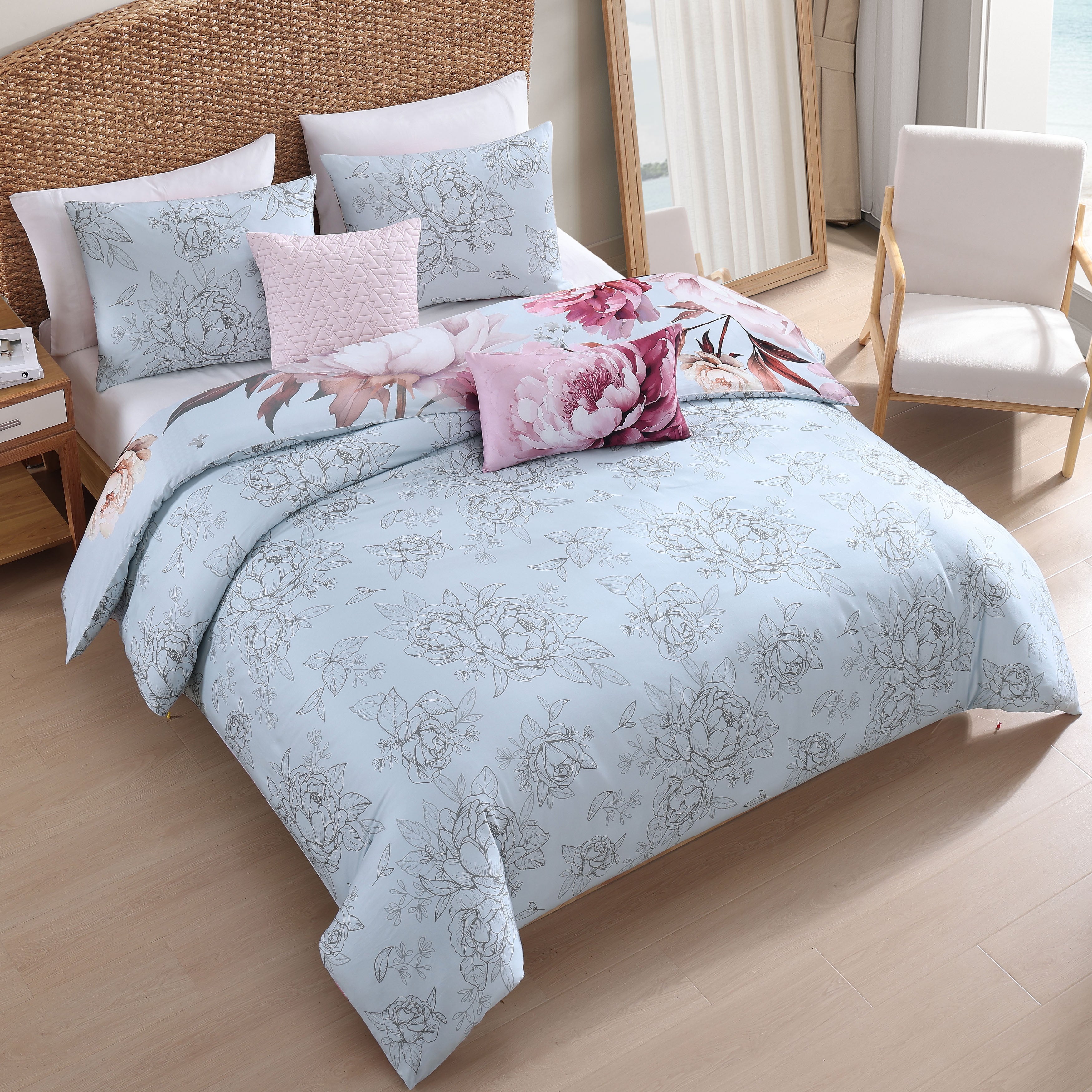 Bebejan Blooming Peonies 5 Piece Reversible Comforter Set Comforter Sets By Bebejan®