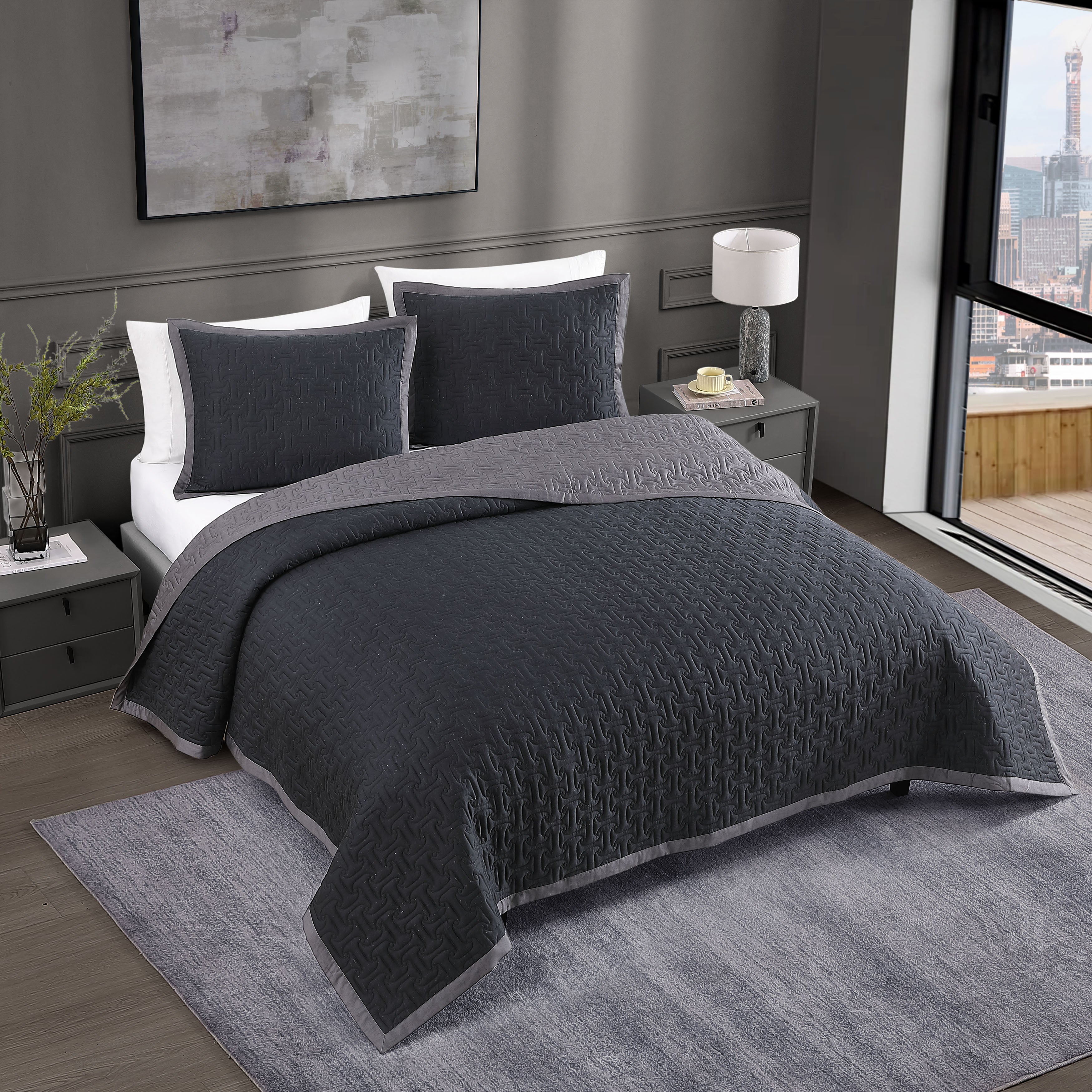 Bebejan 3 Piece Textured Quilted Coverlet Set Coverlet By Bebejan®