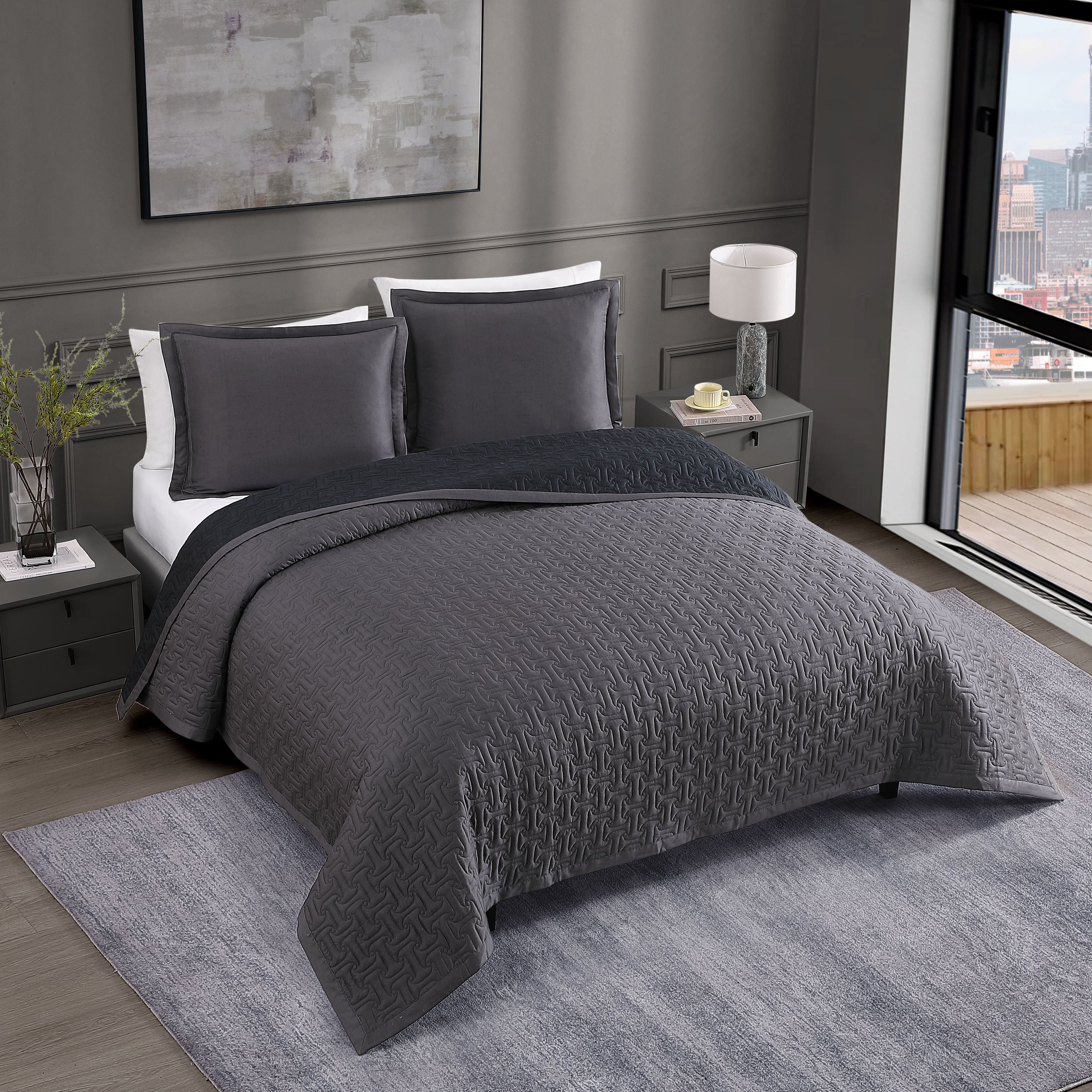 Bebejan 3 Piece Textured Quilted Coverlet Set Coverlet By Bebejan®