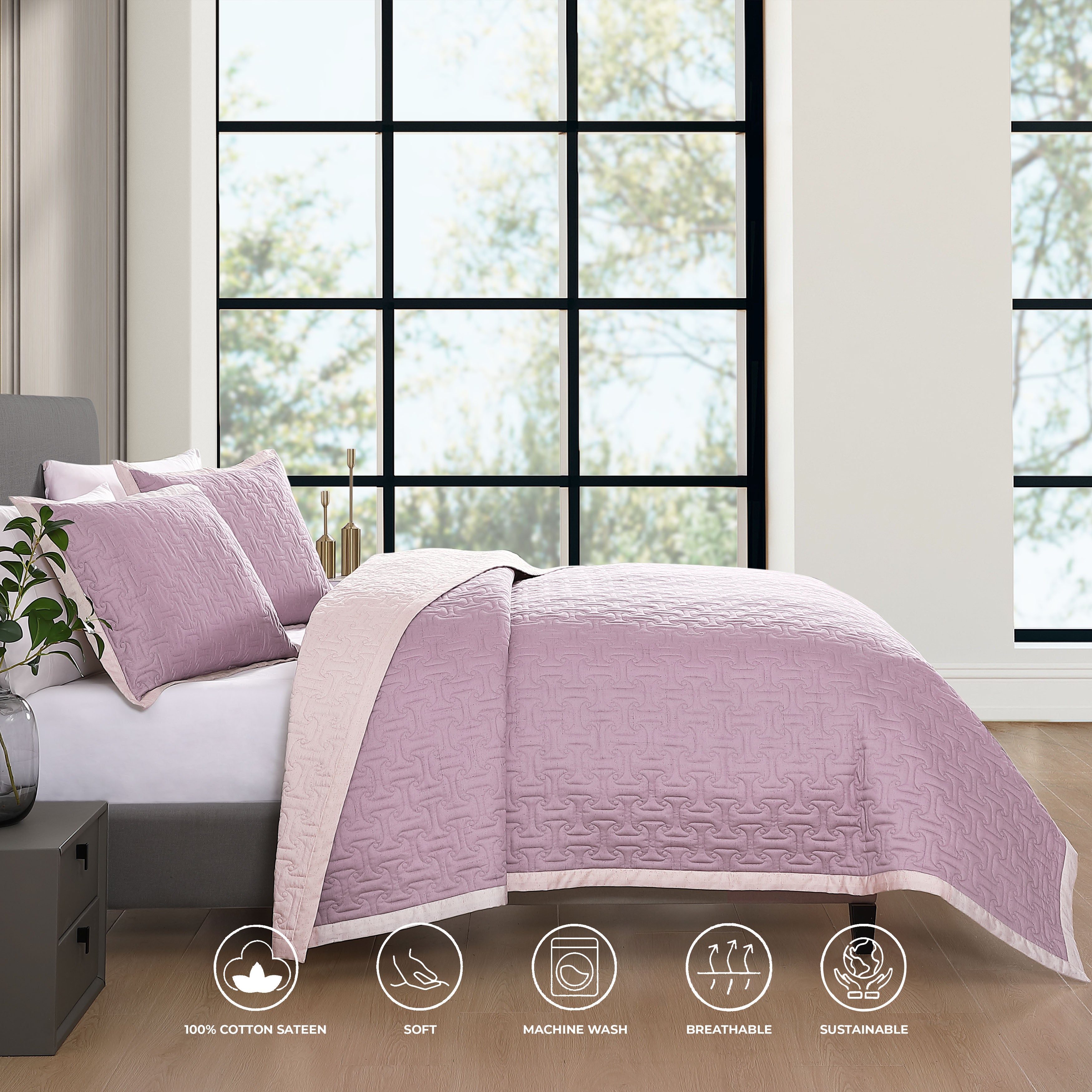 Bebejan 3 Piece Textured Quilted Coverlet Set Coverlet By Bebejan®
