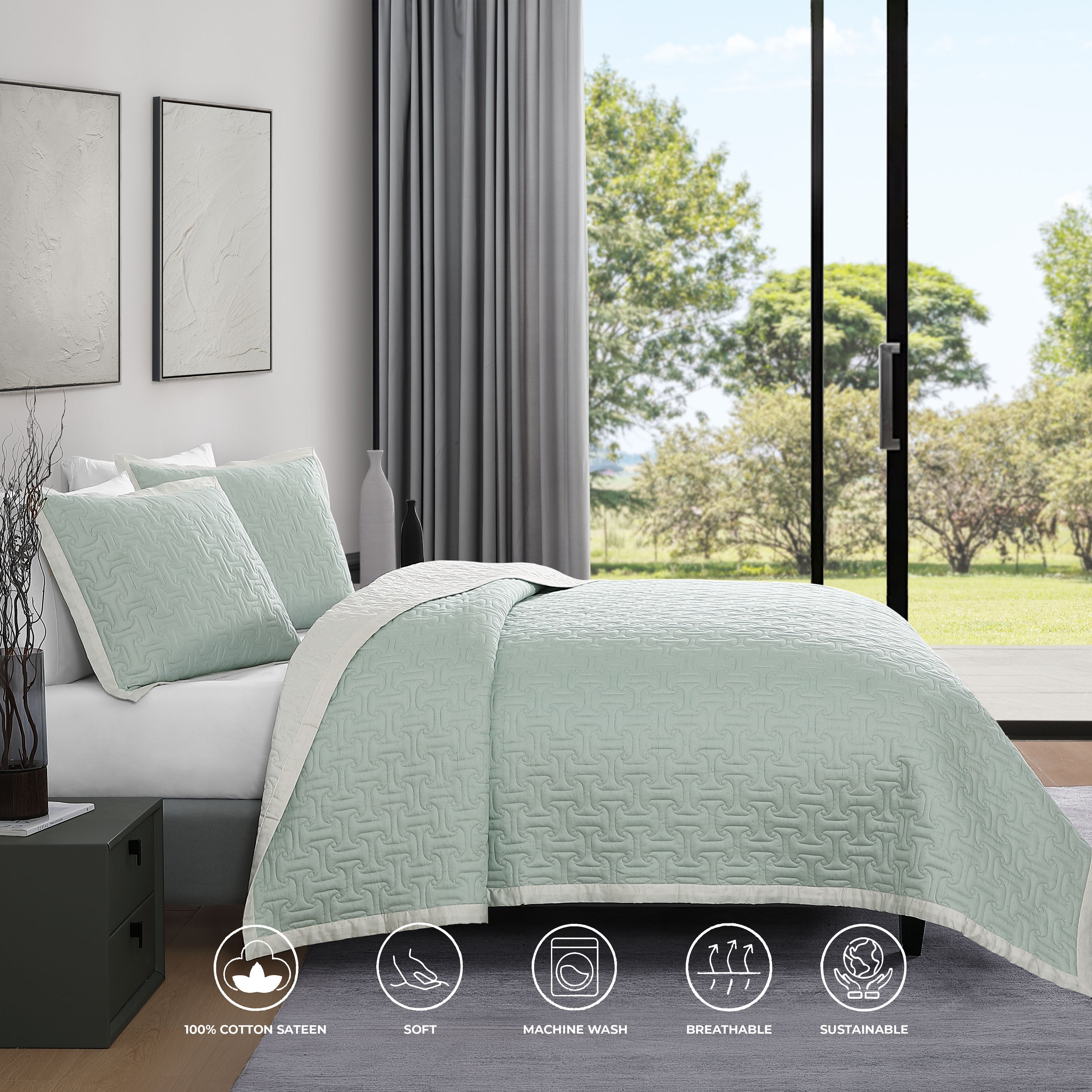 Bebejan 3 Piece Textured Quilted Coverlet Set Coverlet By Bebejan®