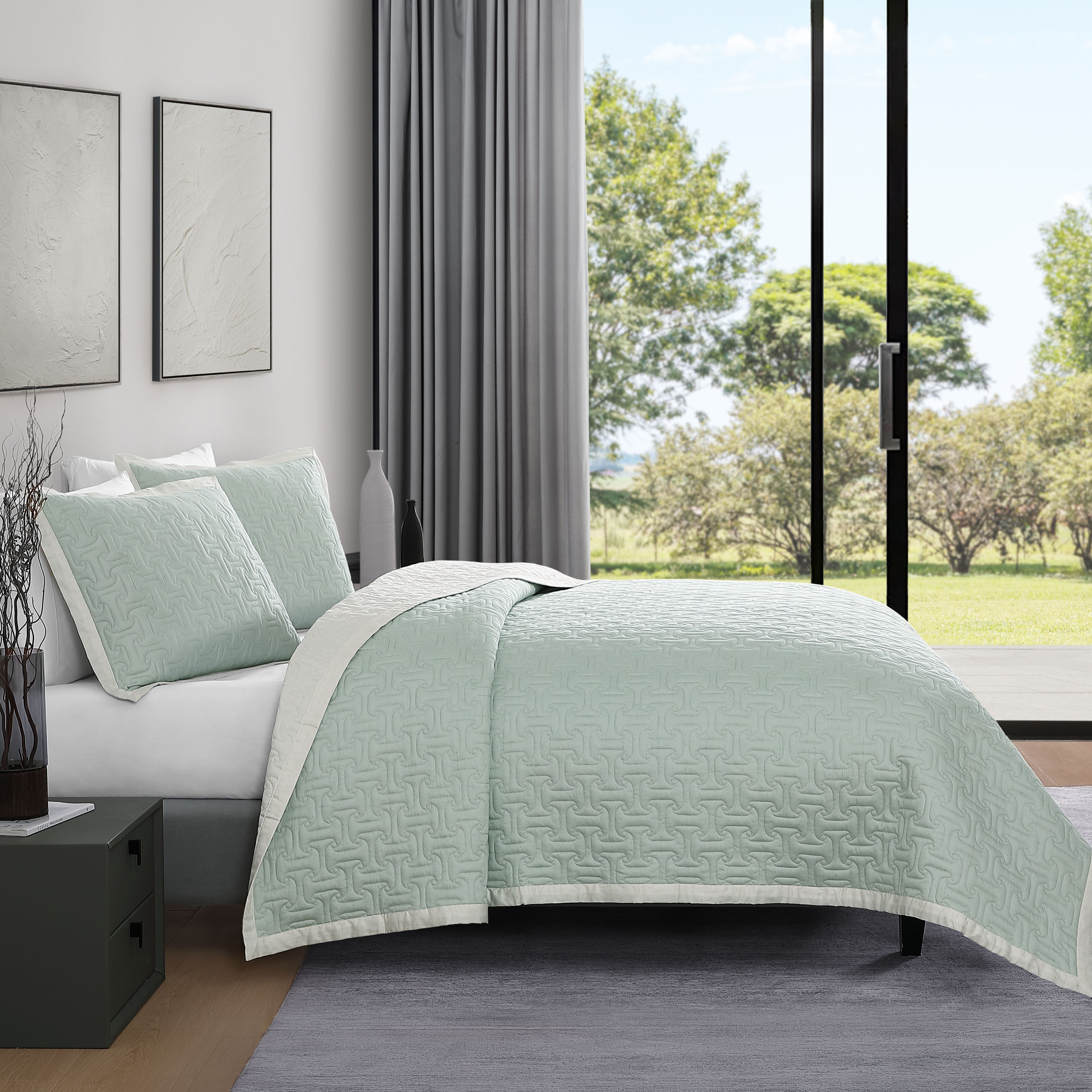 Bebejan 3 Piece Textured Quilted Coverlet Set Coverlet By Bebejan®