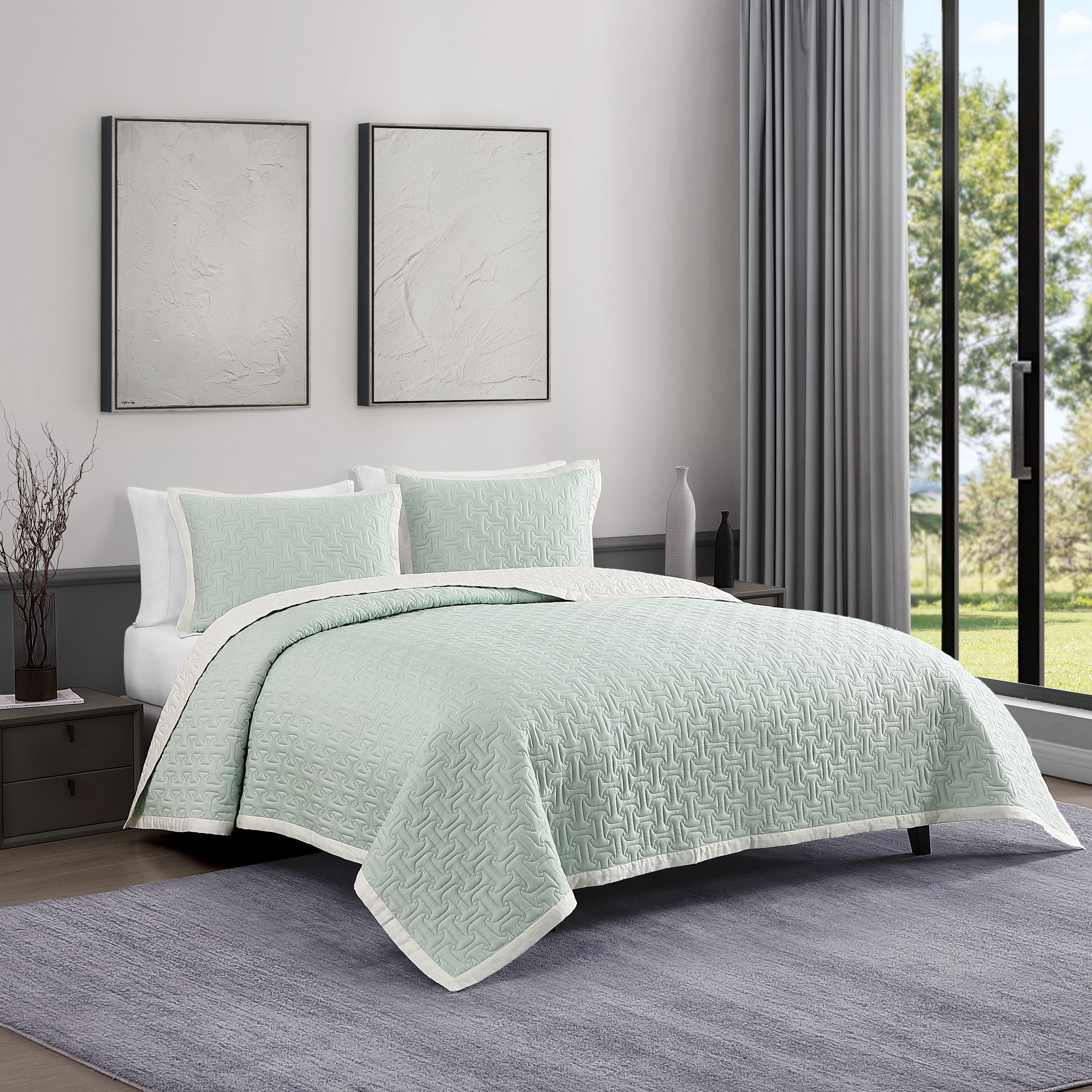 Bebejan 3 Piece Textured Quilted Coverlet Set Coverlet By Bebejan®