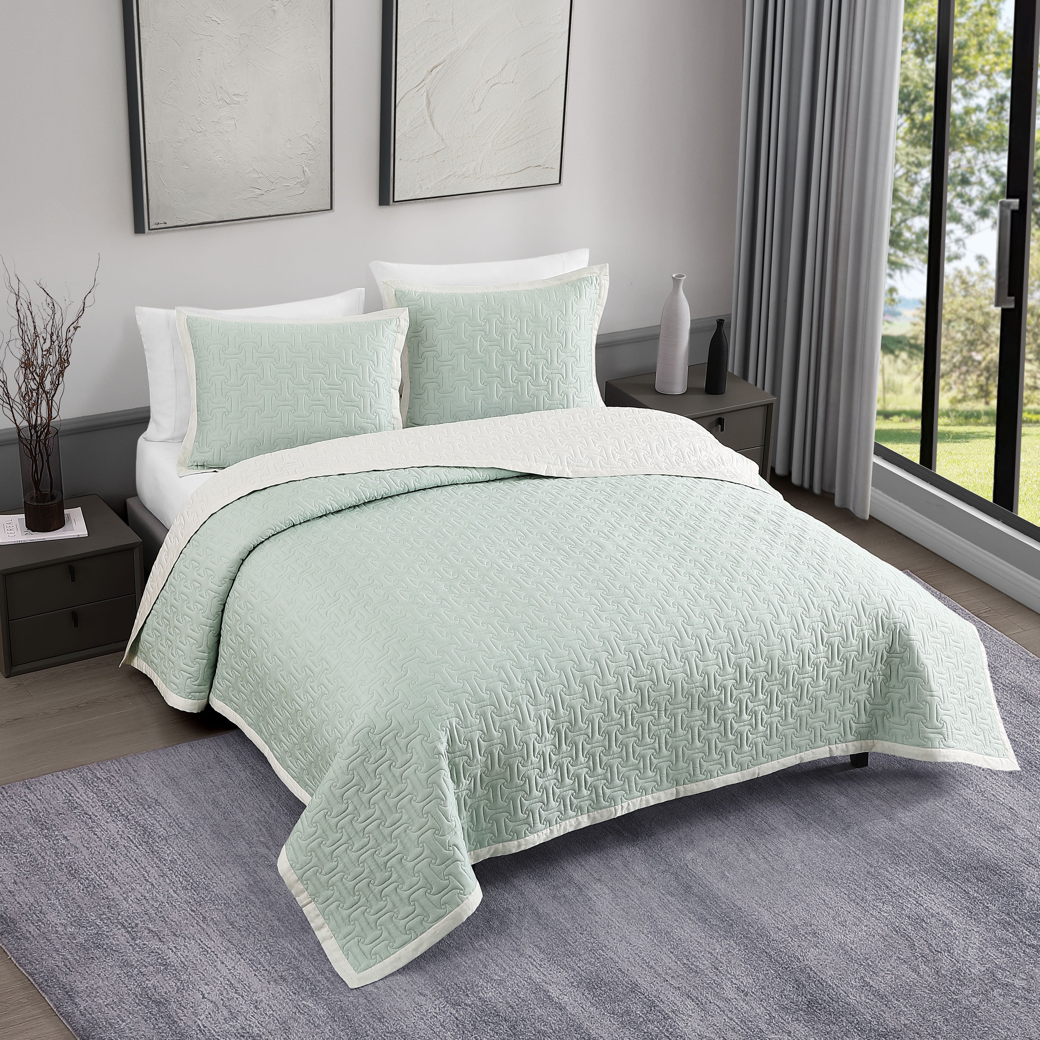 Bebejan 3 Piece Textured Quilted Coverlet Set Coverlet By Bebejan®