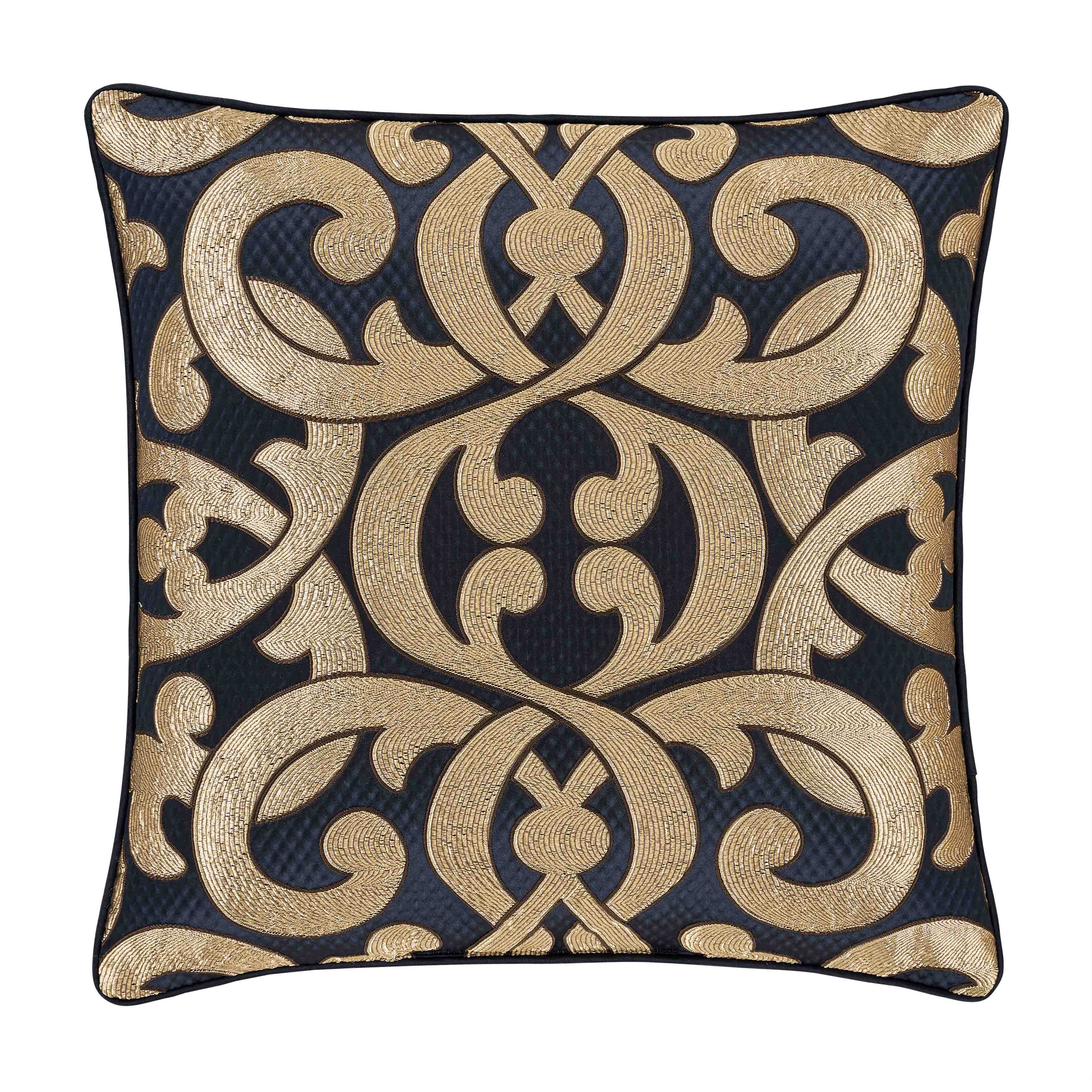 Biagio Navy Square Decorative Throw Pillow 20" x 20" Throw Pillows By J. Queen New York