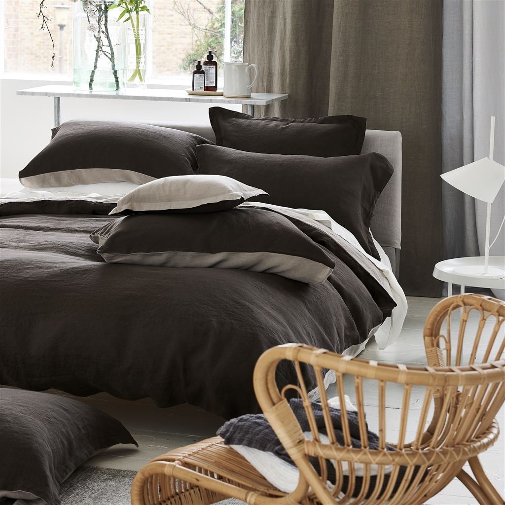 Biella Espresso & Birch Duvet Cover Duvet Covers By Designers Guild