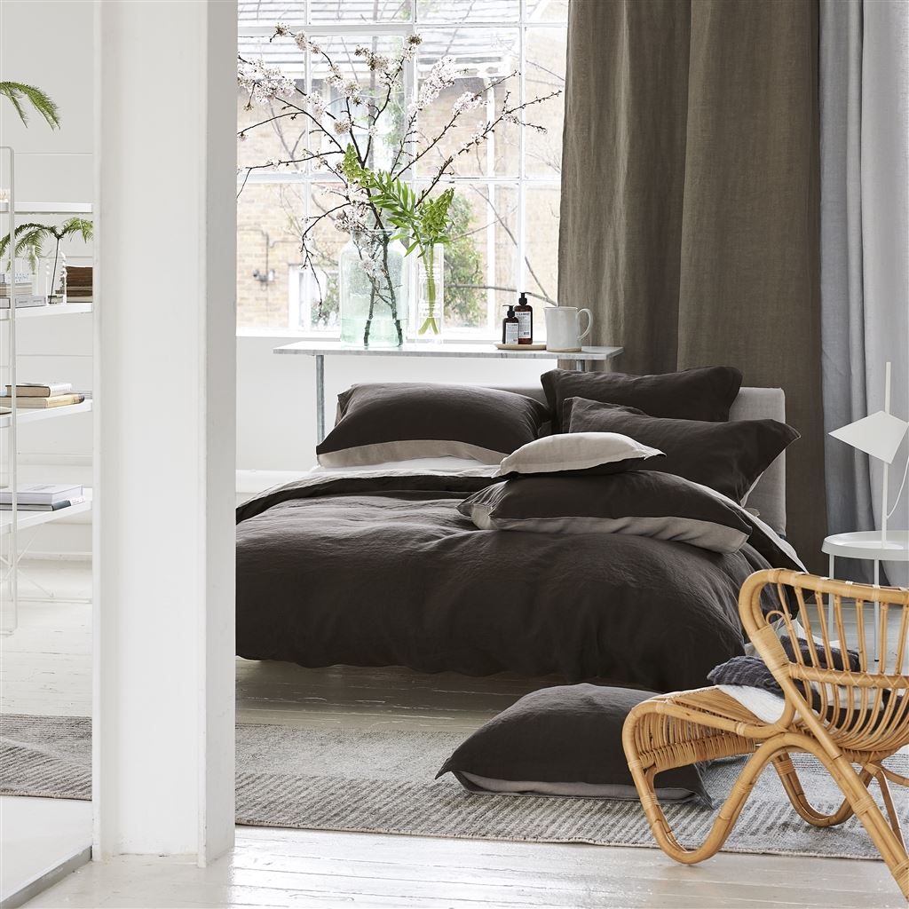 Biella Espresso & Birch Duvet Cover Duvet Covers By Designers Guild