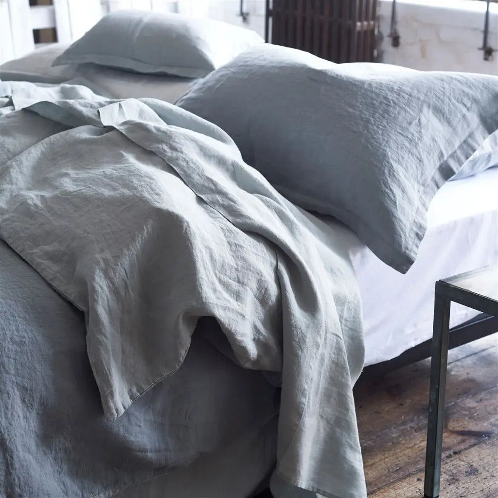Biella Pale Grey & Dove Duvet Cover Duvet Covers By Designers Guild