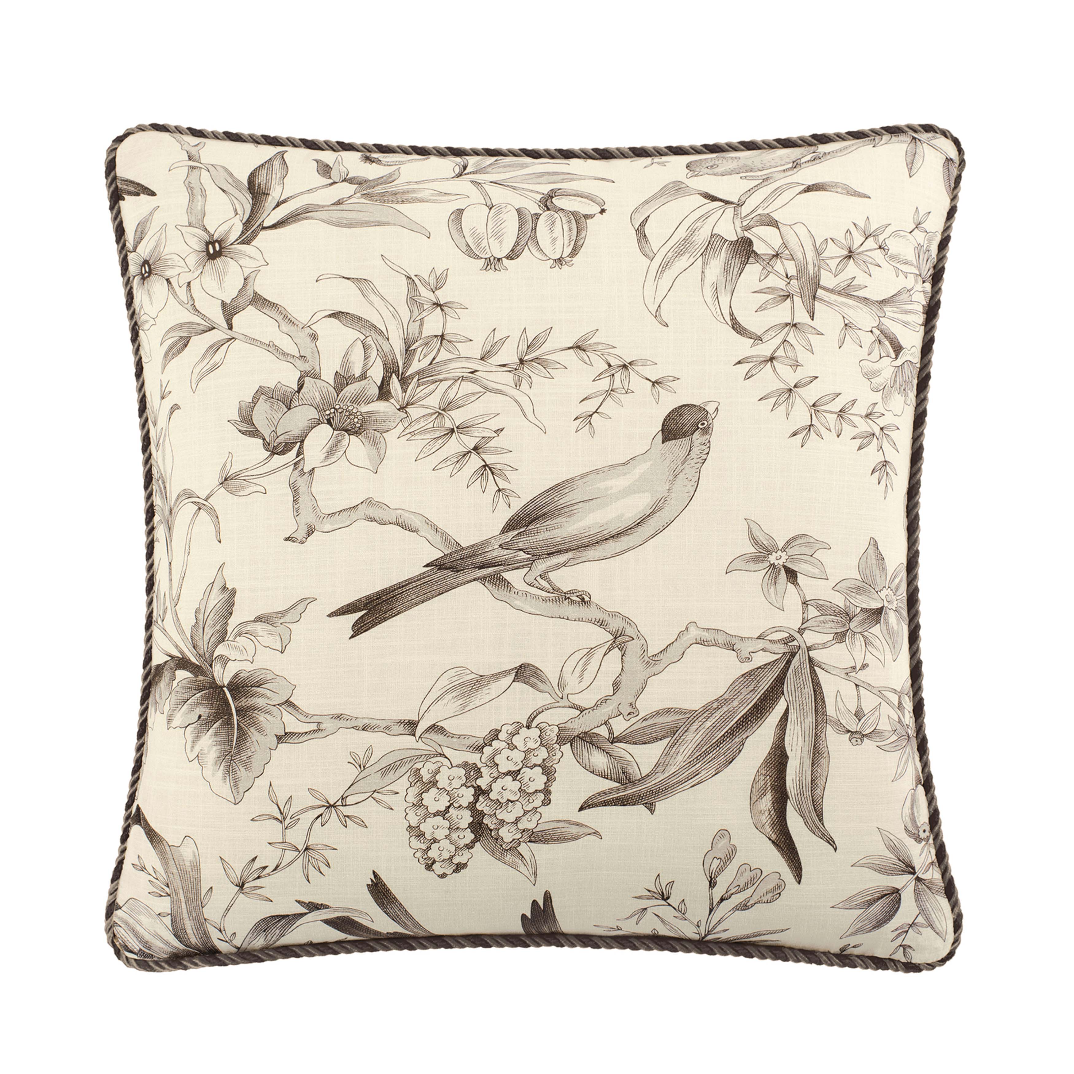 Rose tree Bird Paradise Sepia Square Decorative Throw Pillow 18" x 18" -Final Sale Throw Pillows By US Office - Latest-bedding