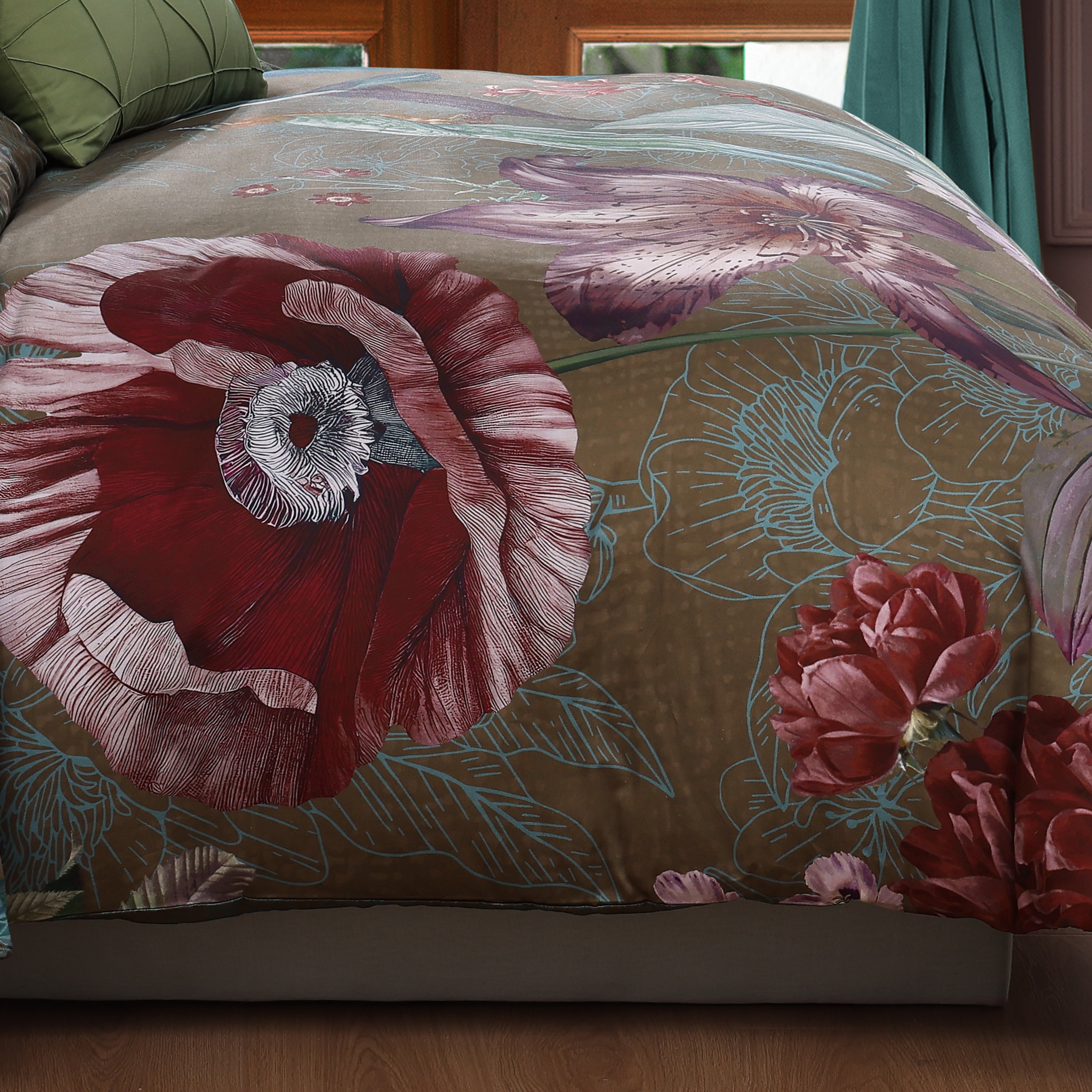 Bebejan Birds on Chocolate Brown 5 Piece Reversible Comforter Set Comforter Sets By Bebejan®