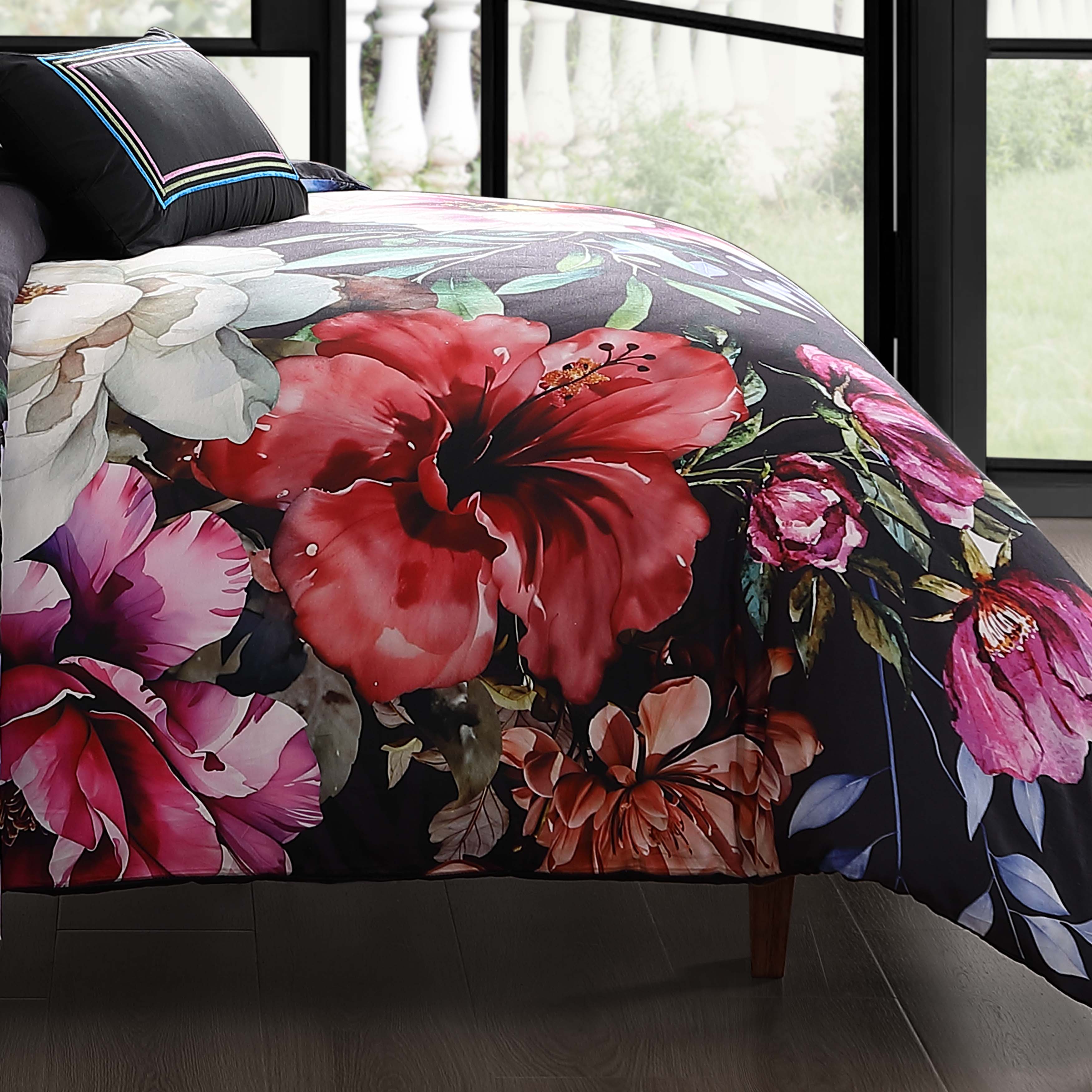 Bebejan Black Night Poppies 5 Piece Reversible Comforter Set Comforter Sets By Bebejan®