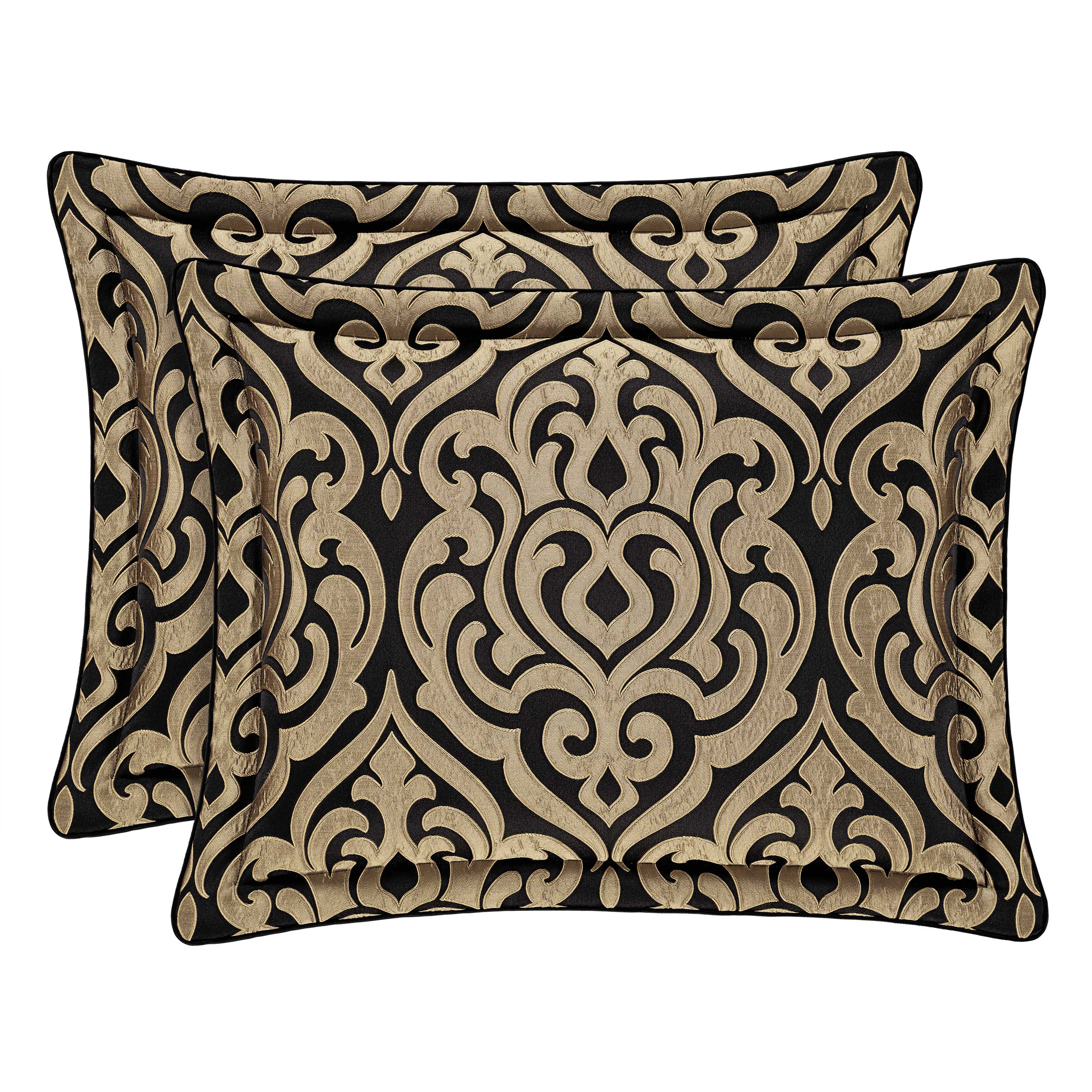 Bolero Black and Gold 4 Piece Comforter Set Comforter Sets By J. Queen New York