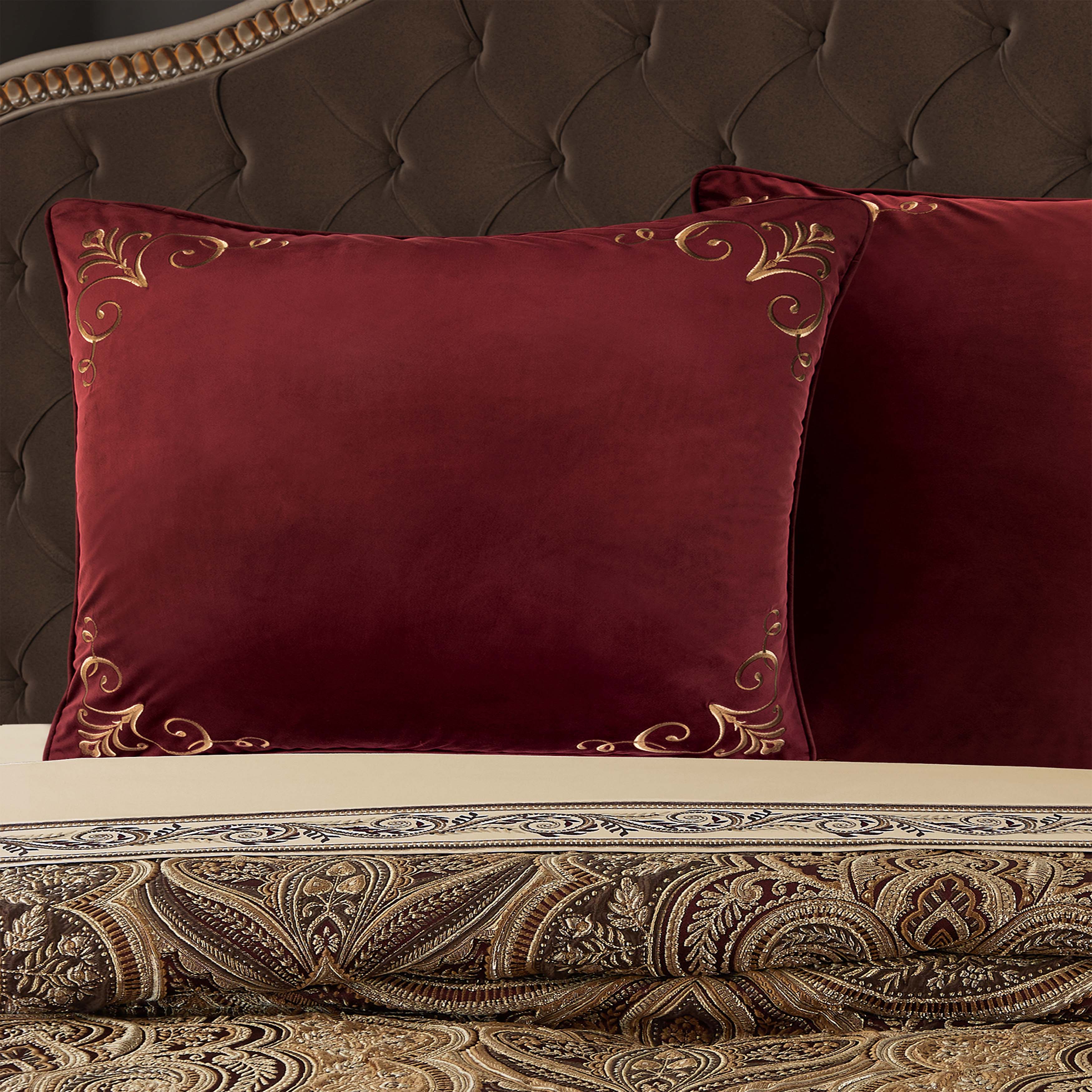 Bordeaux Crimson Euro Sham Euro Sham By J. Queen New York
