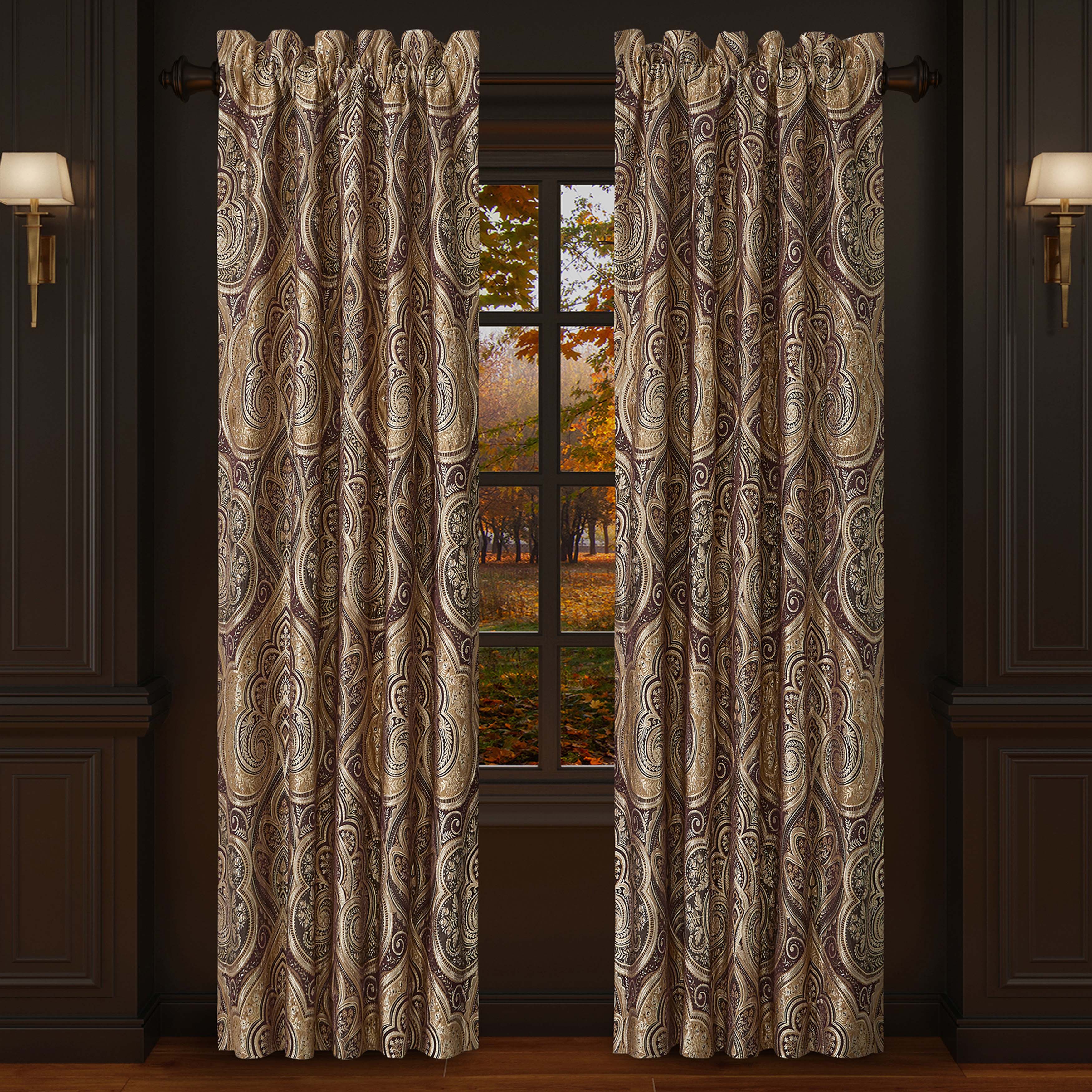 Bordeaux Crimson Window Panel Pair Window Panels By J. Queen New York