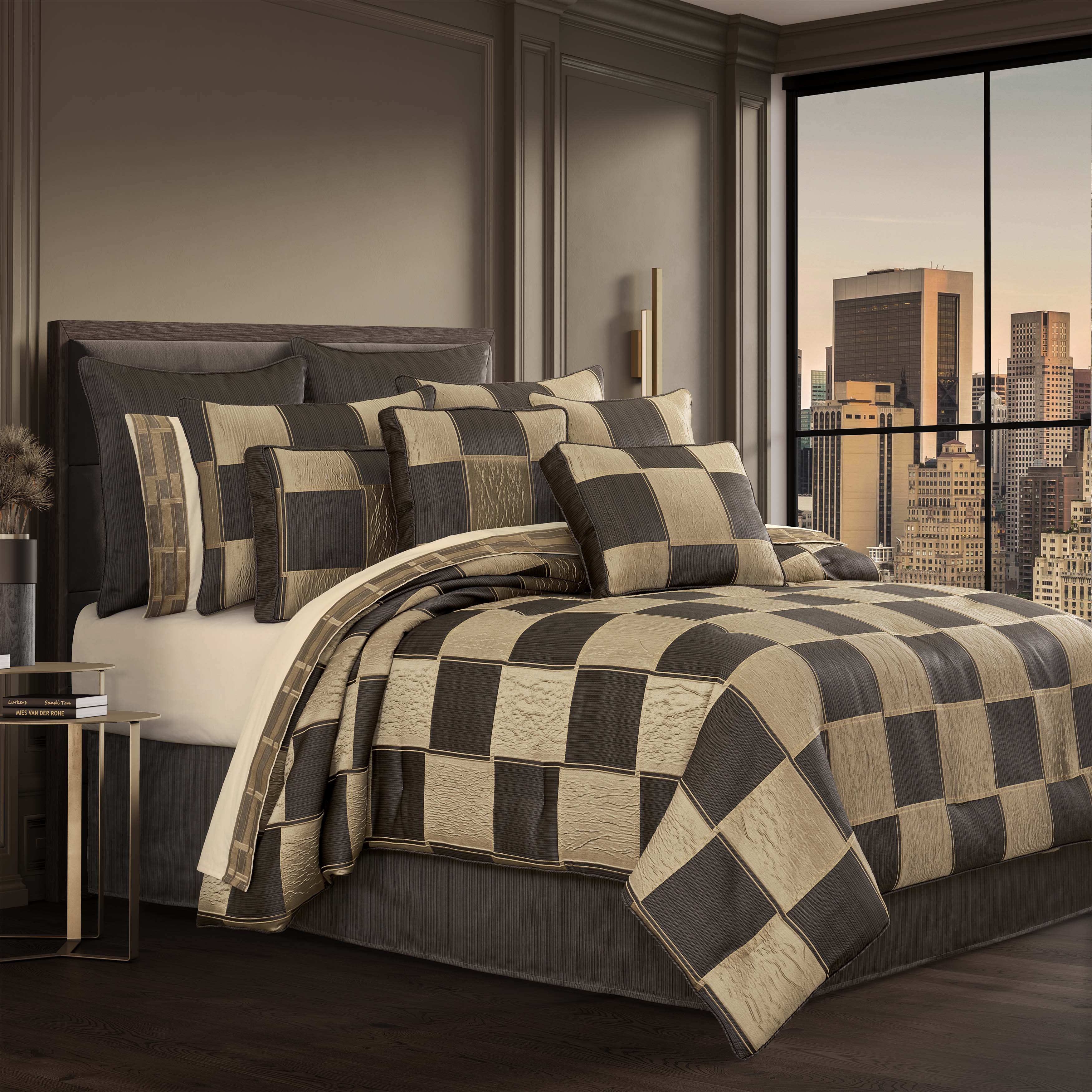 Brando Bronze 4 Piece Comforter Set Comforter Sets By J. Queen New York