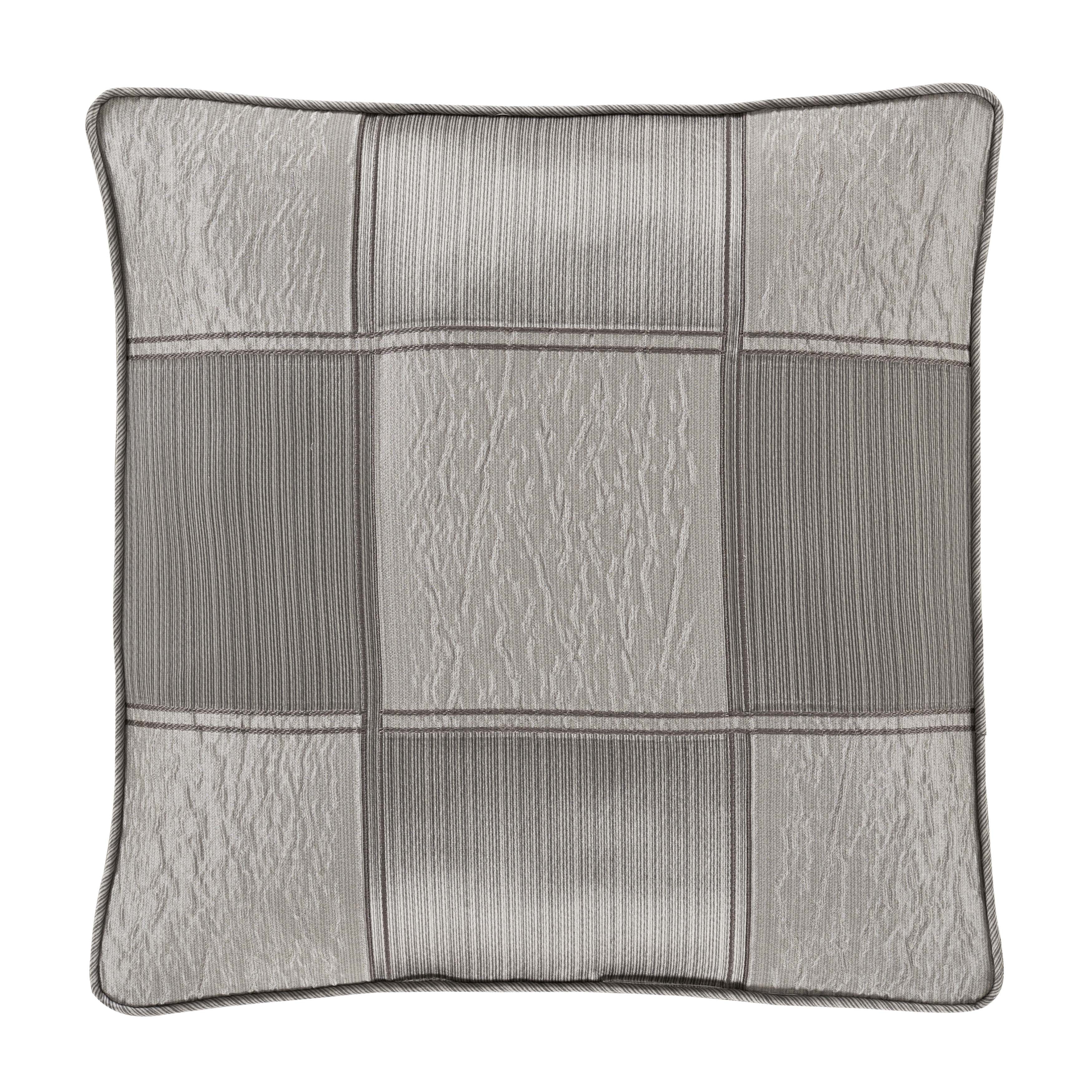 Brando Charcoal Square Decorative Throw Pillow 18" x 18" Throw Pillows By J. Queen New York