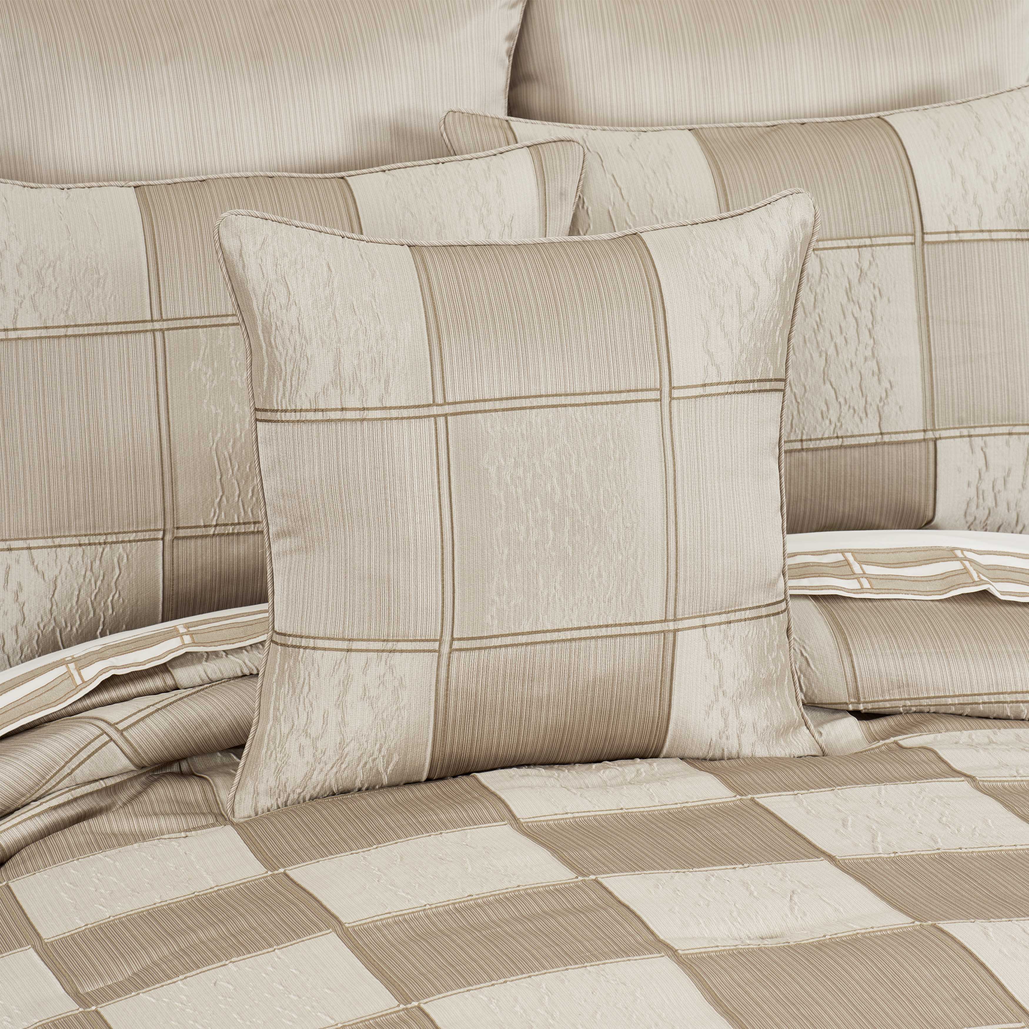 Brando Flax Square Decorative Throw Pillow 20" x 20" Throw Pillows By J. Queen New York
