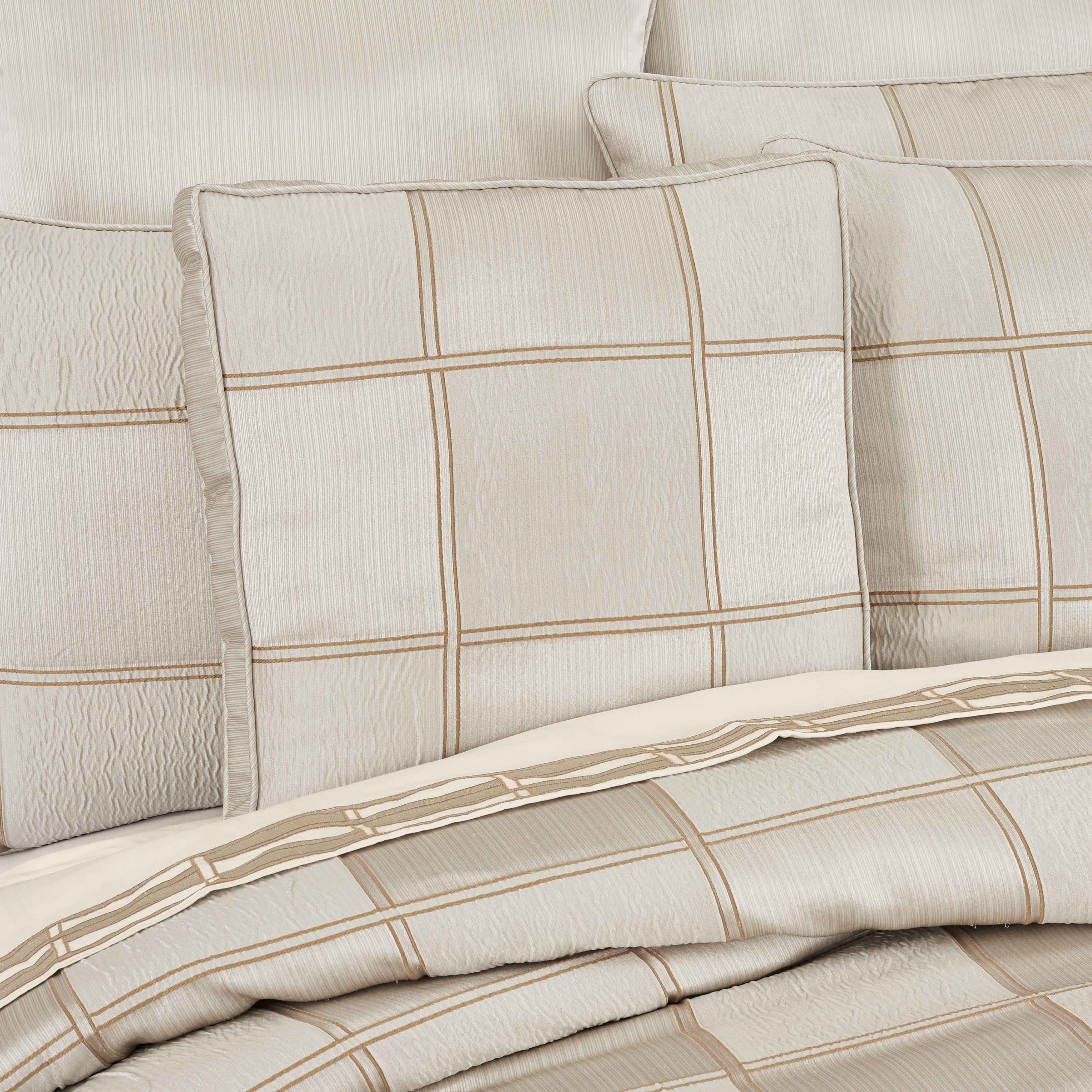 Brando Ivory Square Decorative Throw Pillow 18" x 18" Throw Pillows By J. Queen New York