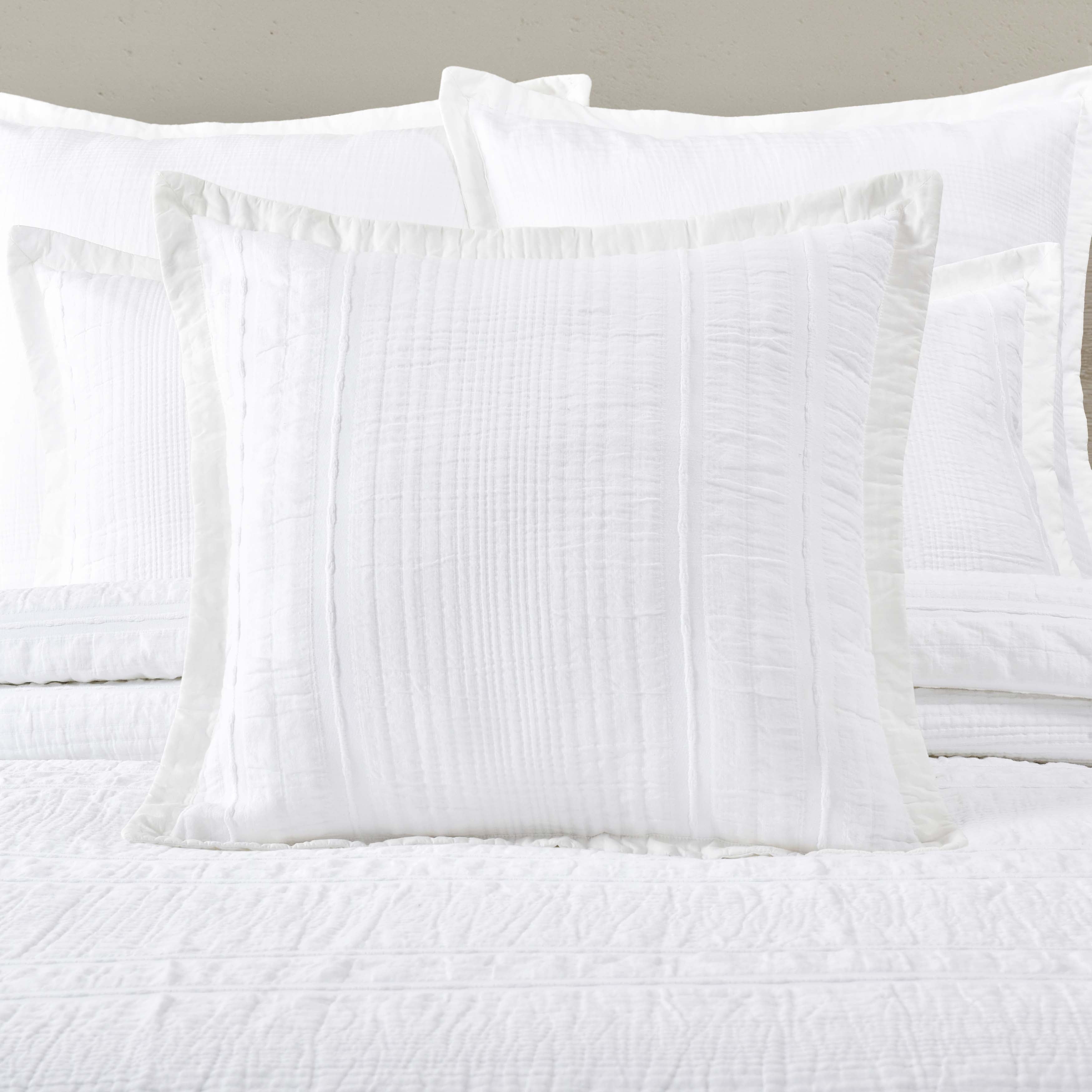 Brentwood White Square Decorative Throw Pillow Cover 20" x 20" Throw Pillows By J. Queen New York