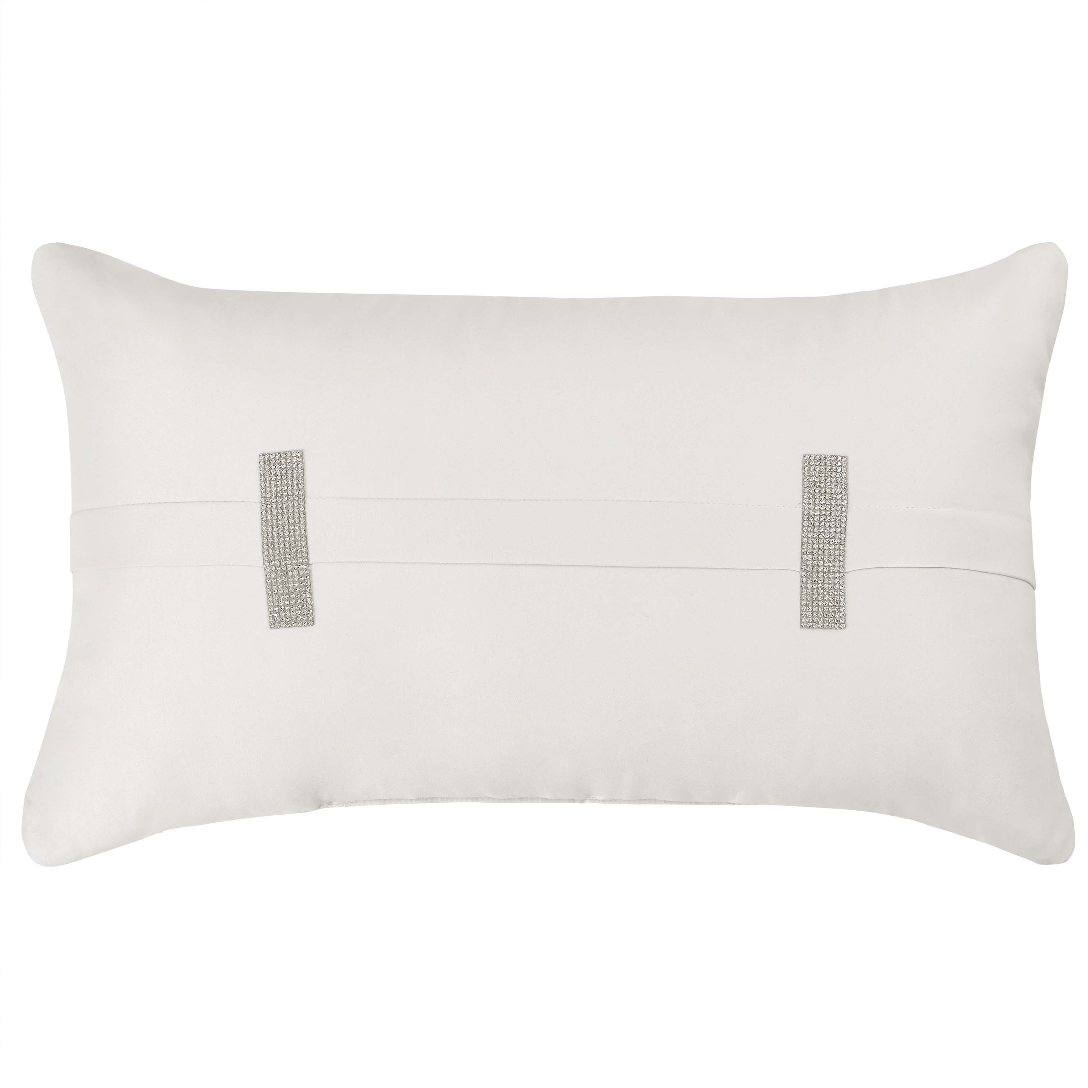 Brilliance Ivory Quilted Boudoir Decorative Throw Pillow 20" x 12" Throw Pillows By J. Queen New York