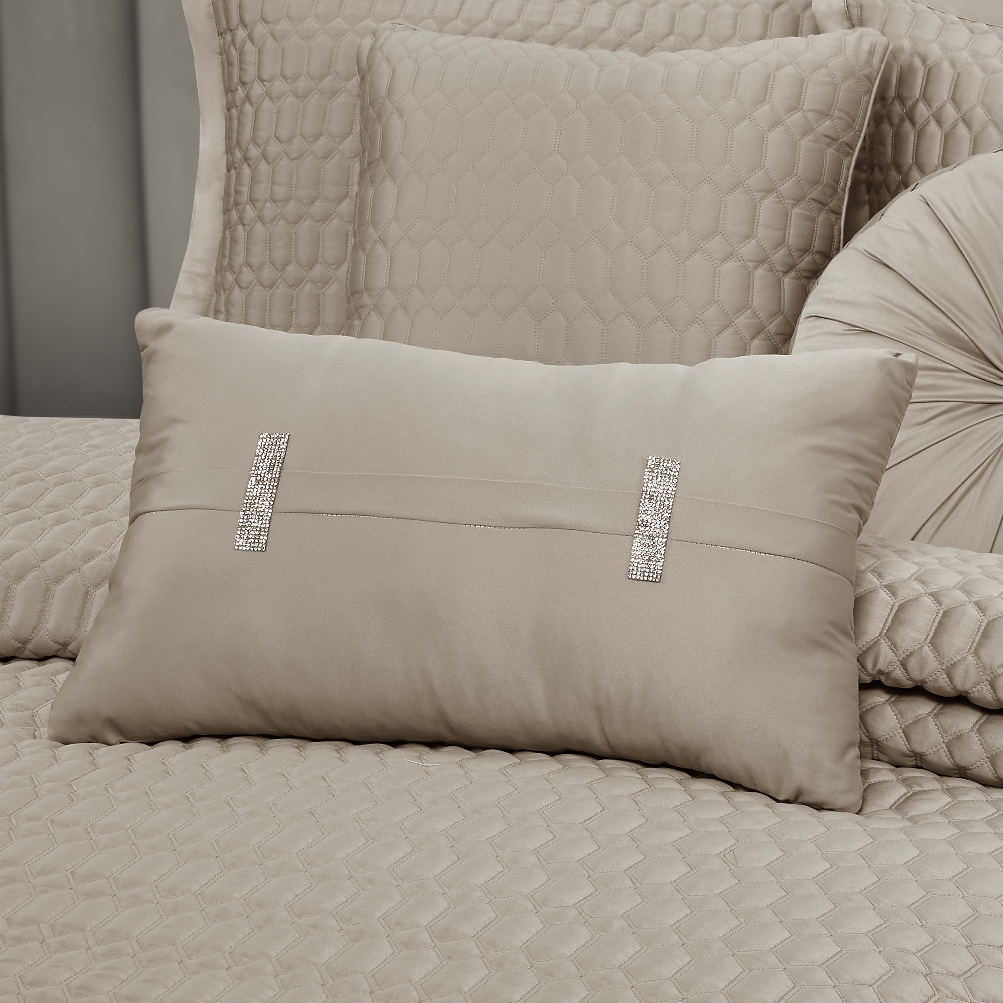 Brilliance Pebble Quilted Boudoir Decorative Throw Pillow 20" x 12" Throw Pillows By J. Queen New York