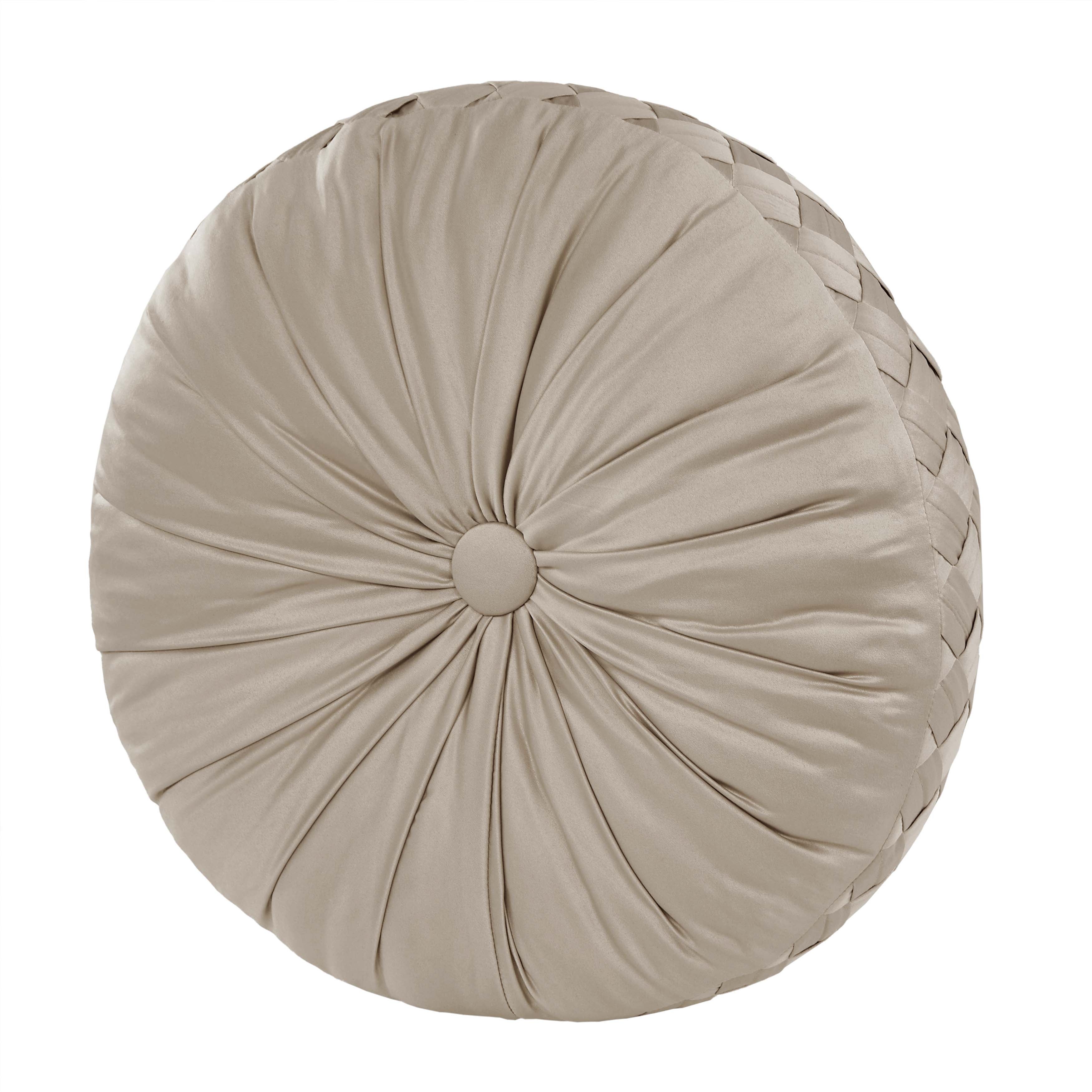Brilliance Pebble Tufted Round Decorative Throw Pillow 15" x 15" Throw Pillows By J. Queen New York