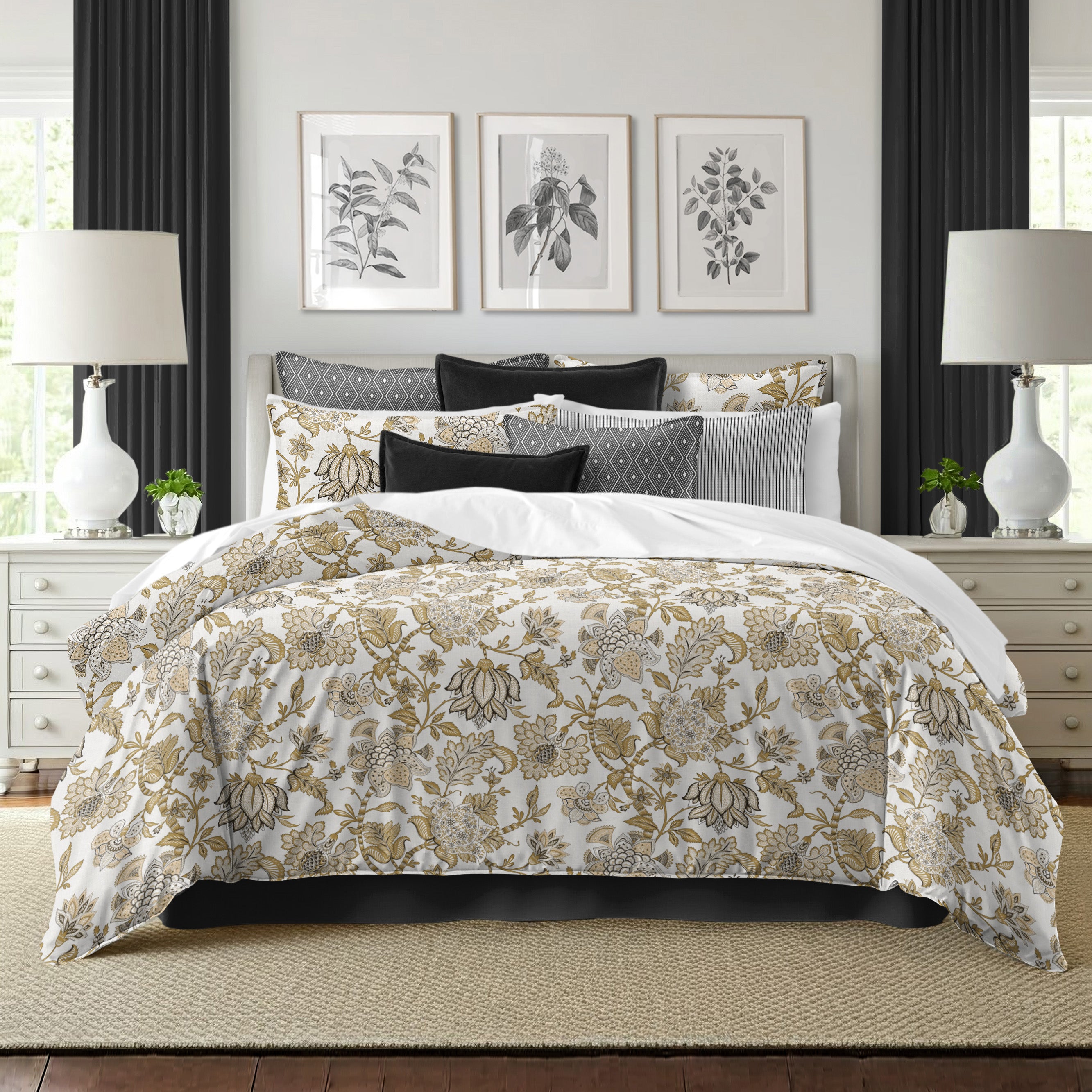 Bronte Gold 8 Piece Duvet Cover Set Duvet Covers By Colcha Linens
