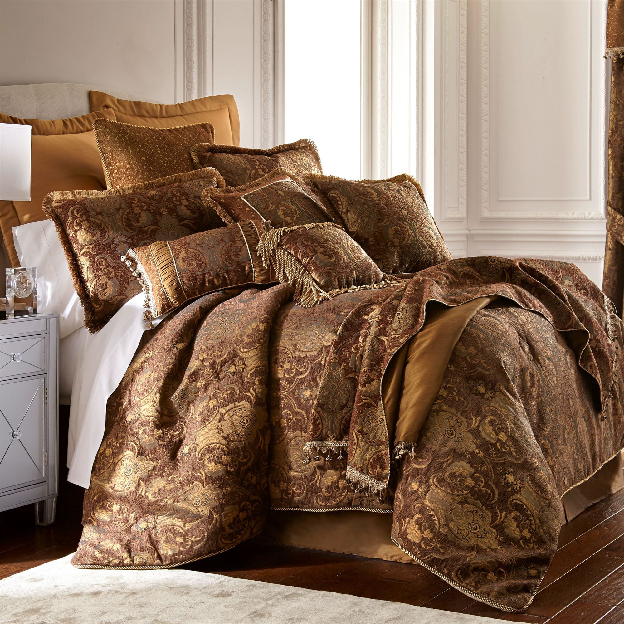 Sherry Kline China Art Brown Size 4 Piece Comforter Set Comforter Sets By Pacific Coast Home Furnishings